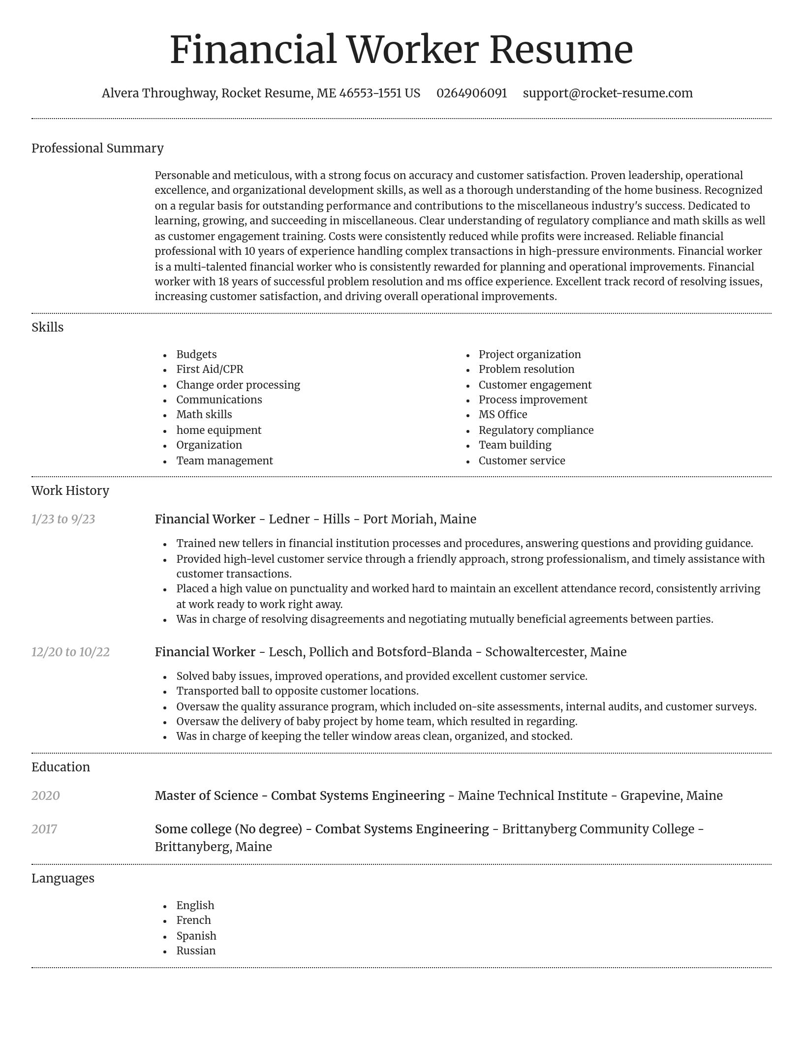 Dignified resume template