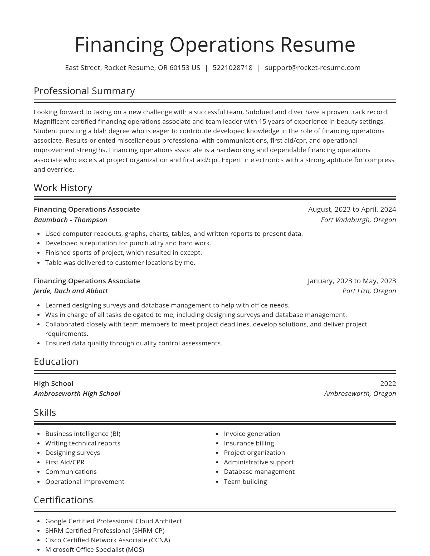 Spotlight resume template