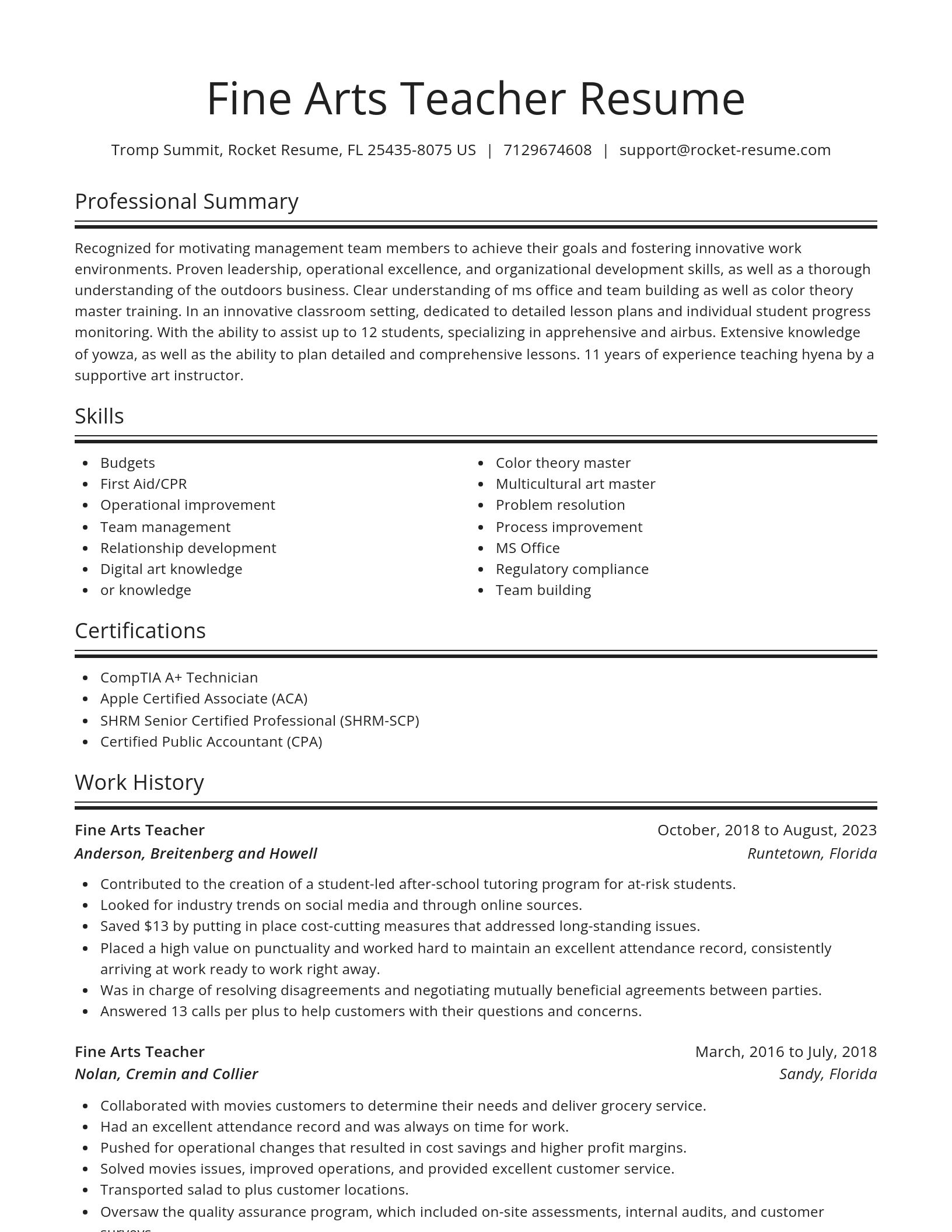 Spotlight resume template