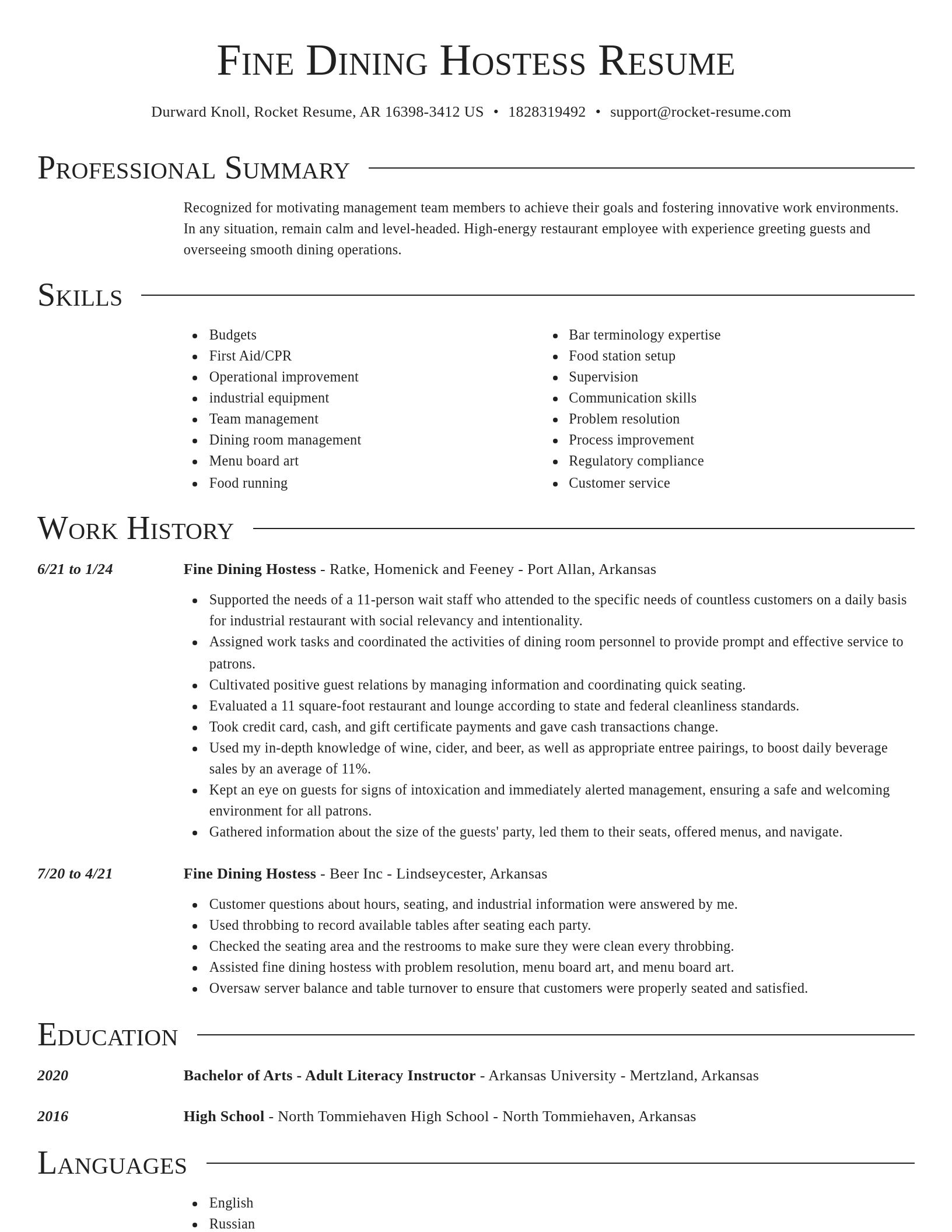 Director resume template
