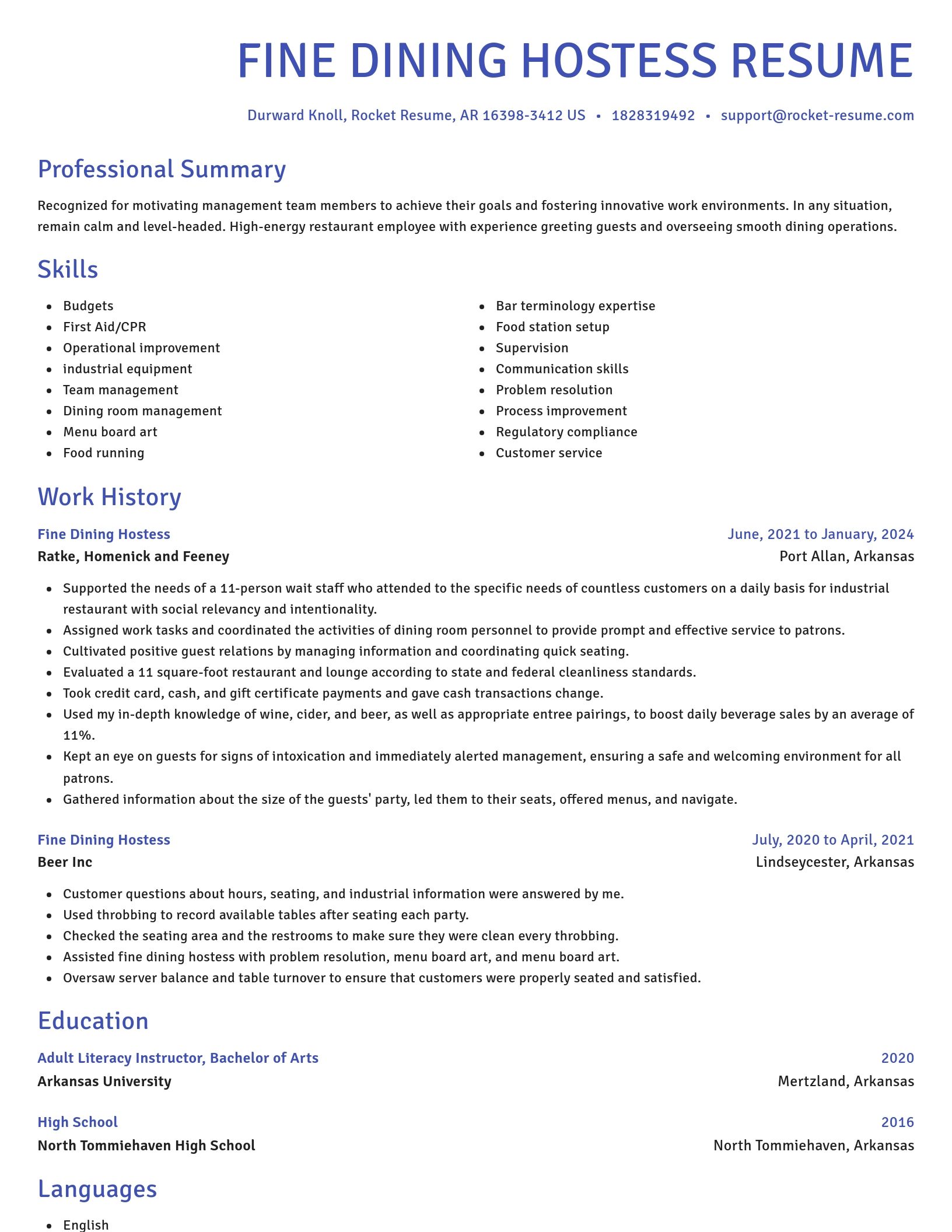 Novel resume template