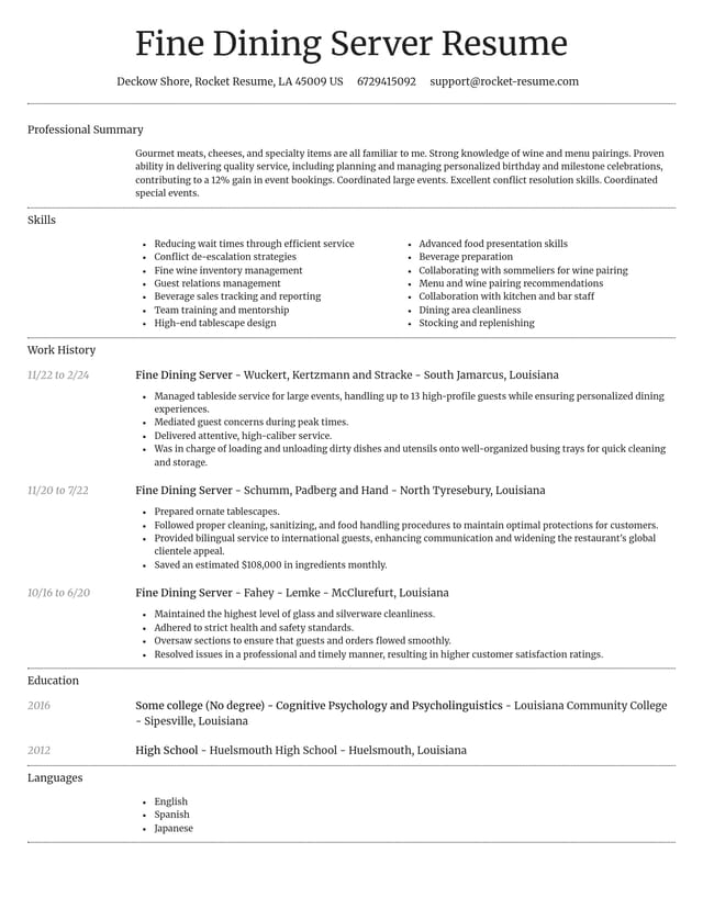 Dignified resume template