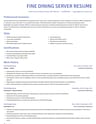Fine Dining Server resume template