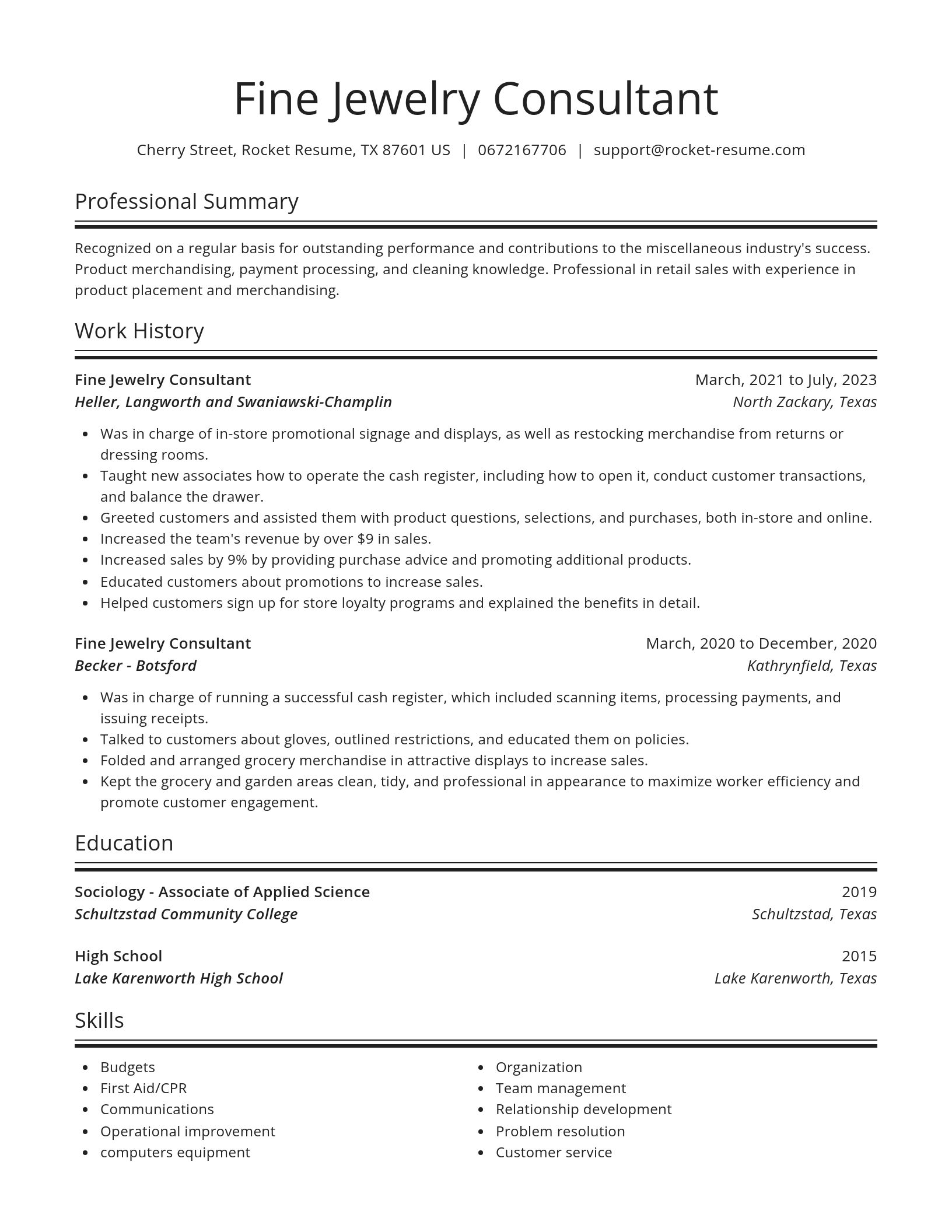 Spotlight resume template