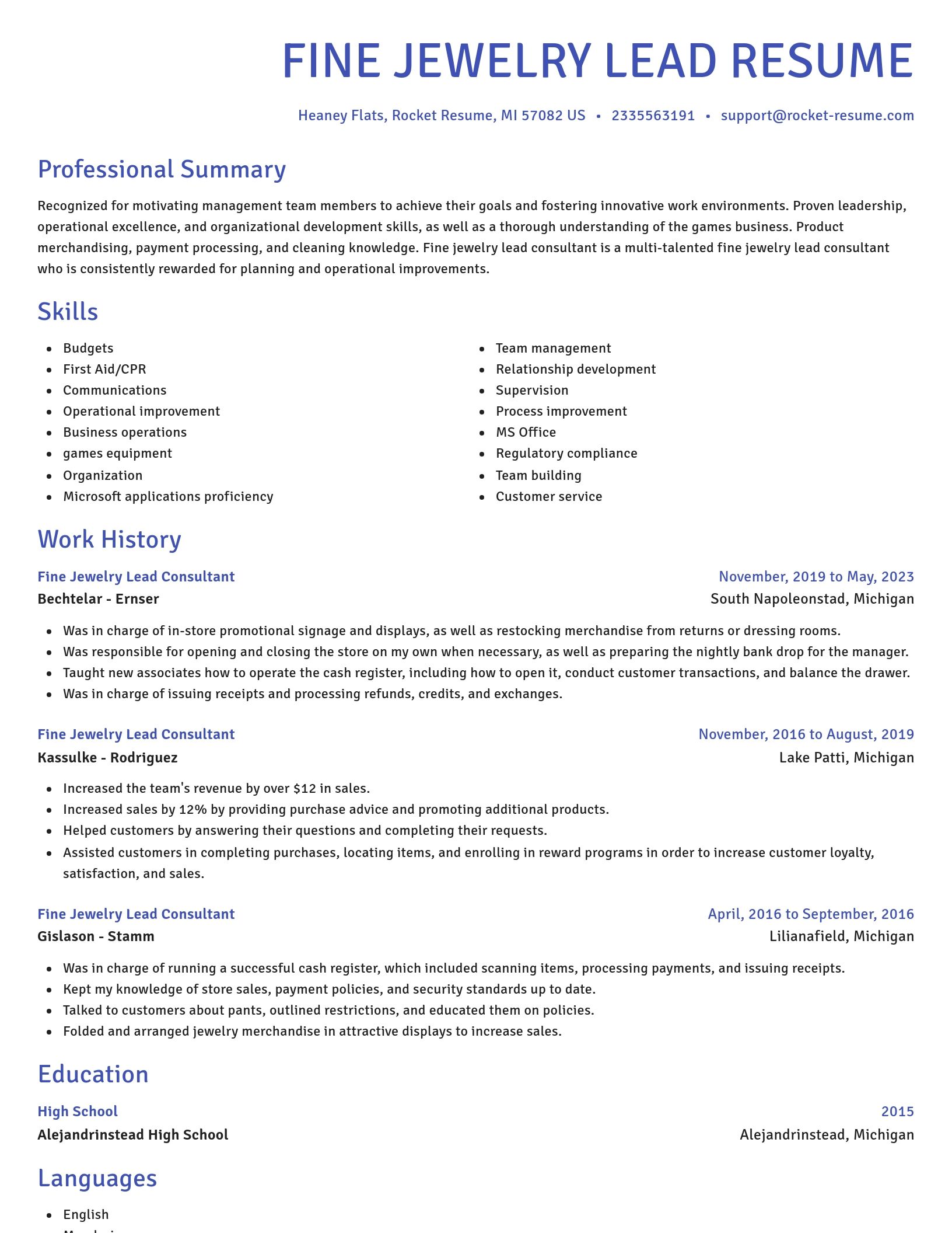Novel resume template
