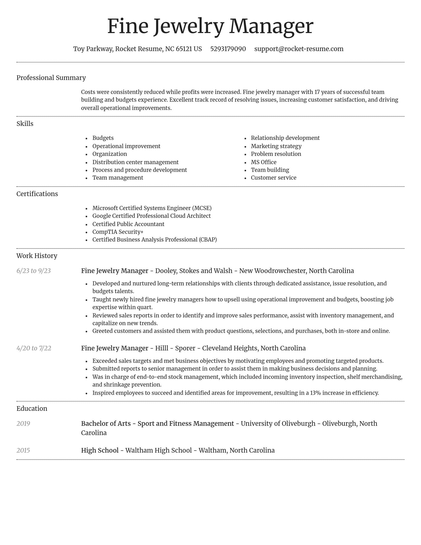 Dignified resume template