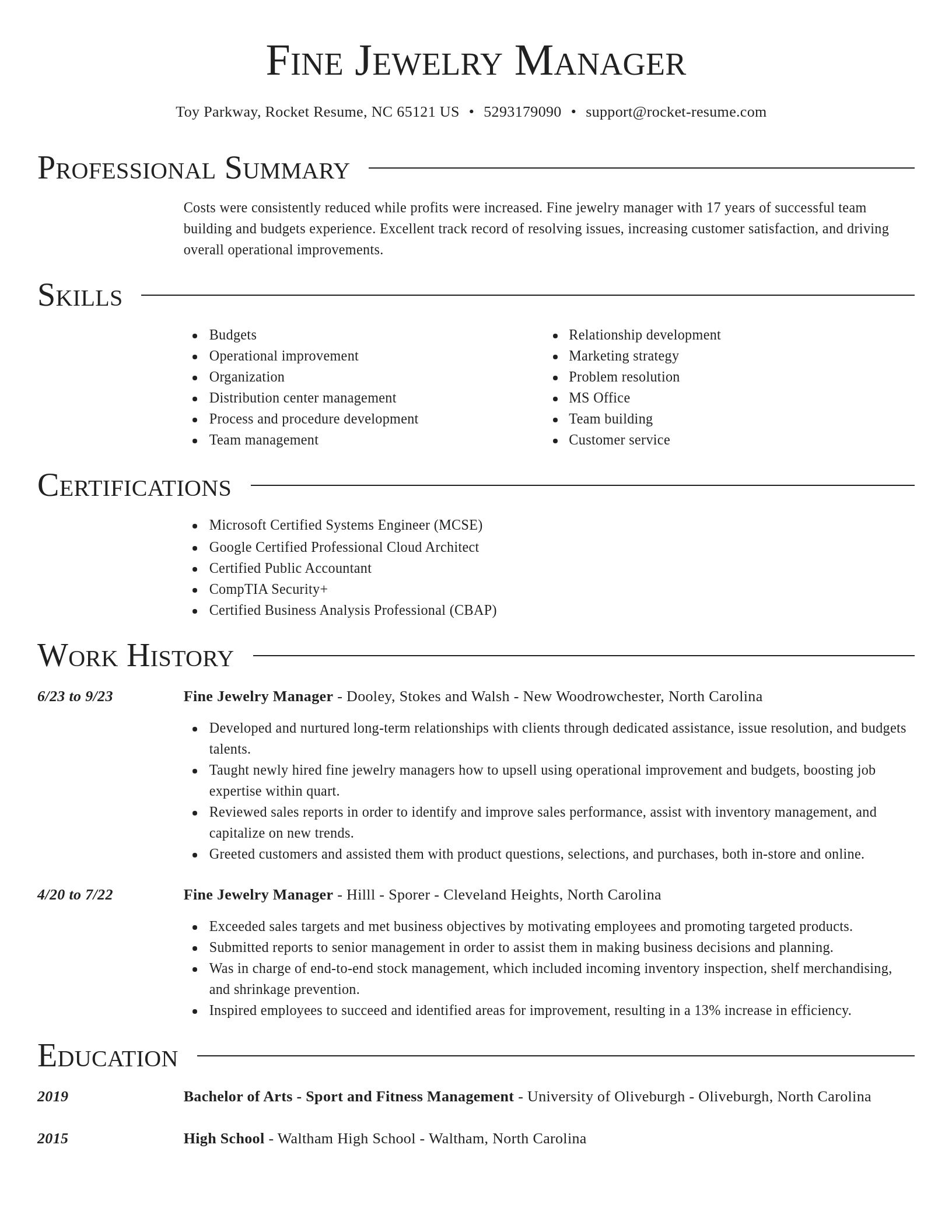 Director resume template