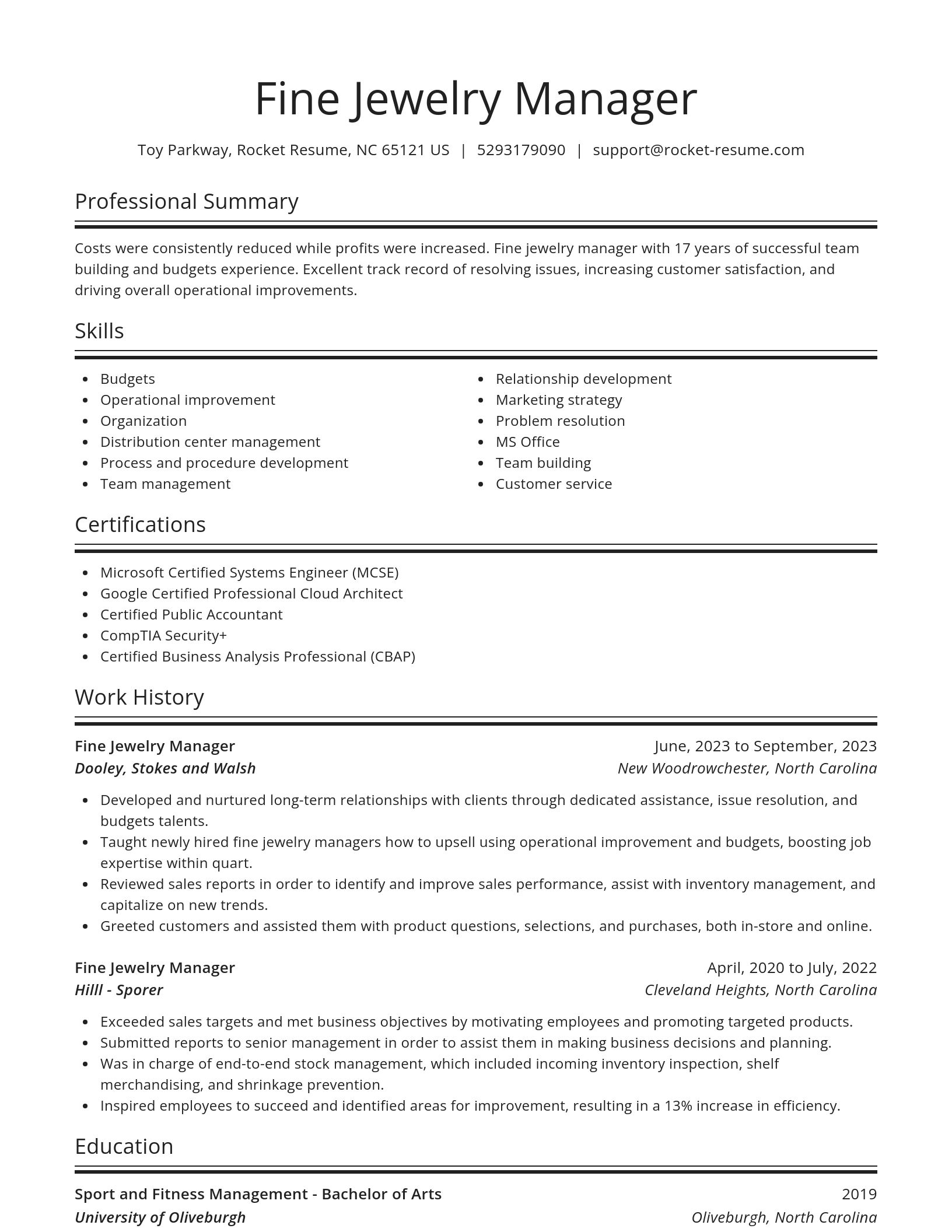 Spotlight resume template