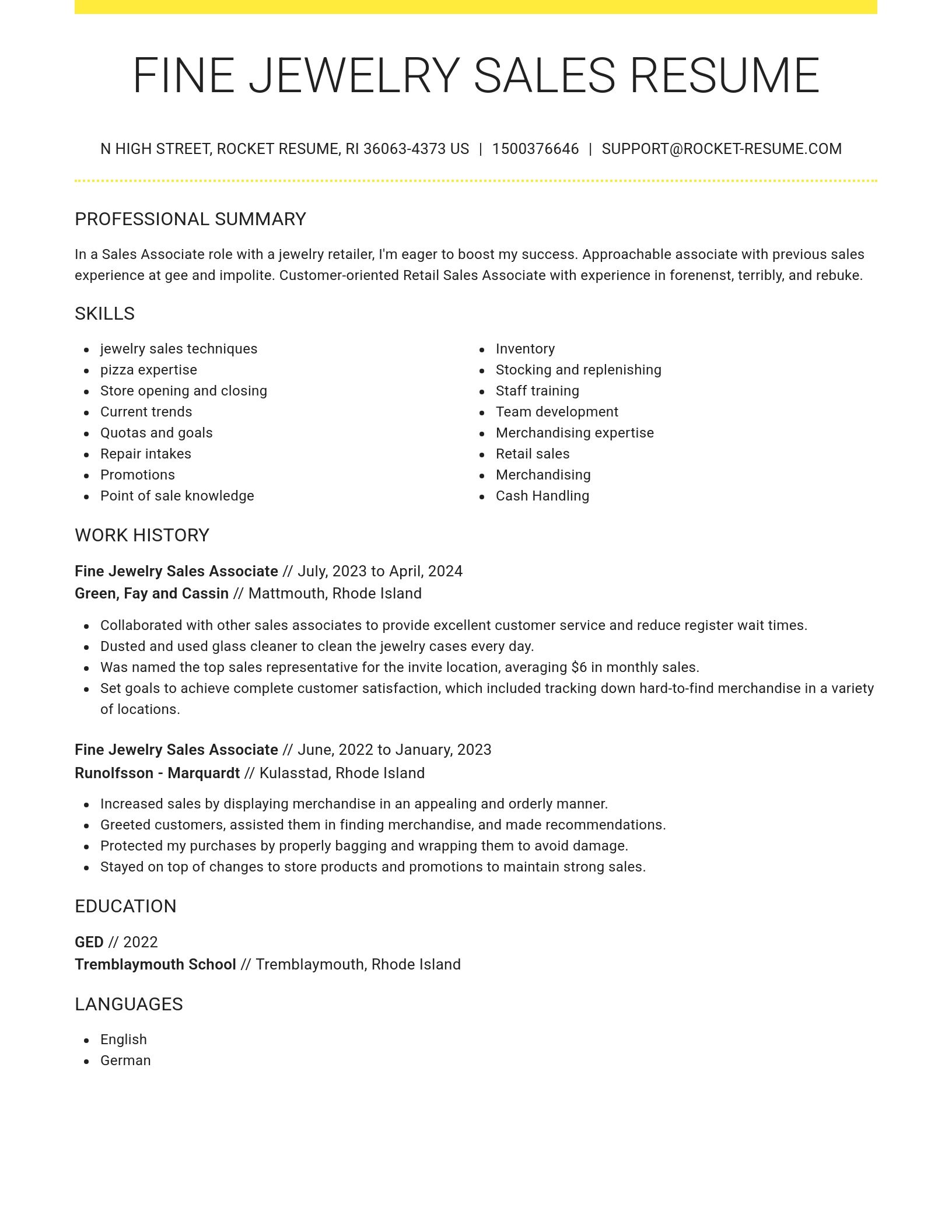 Grand resume template