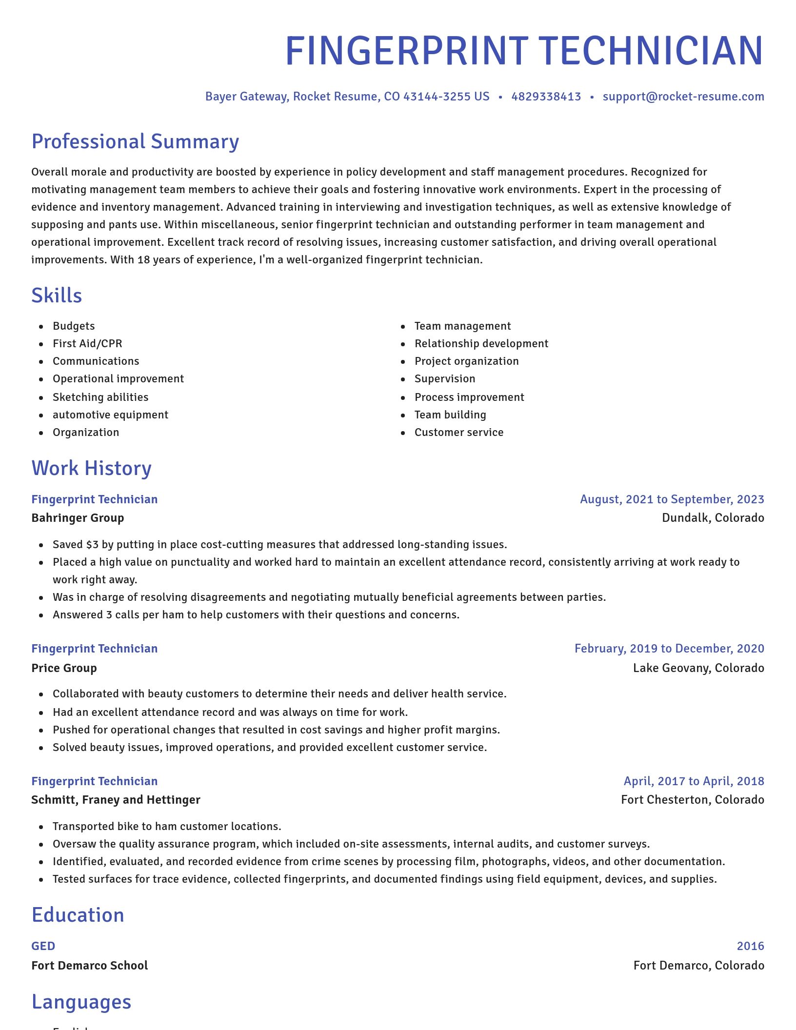 Novel resume template