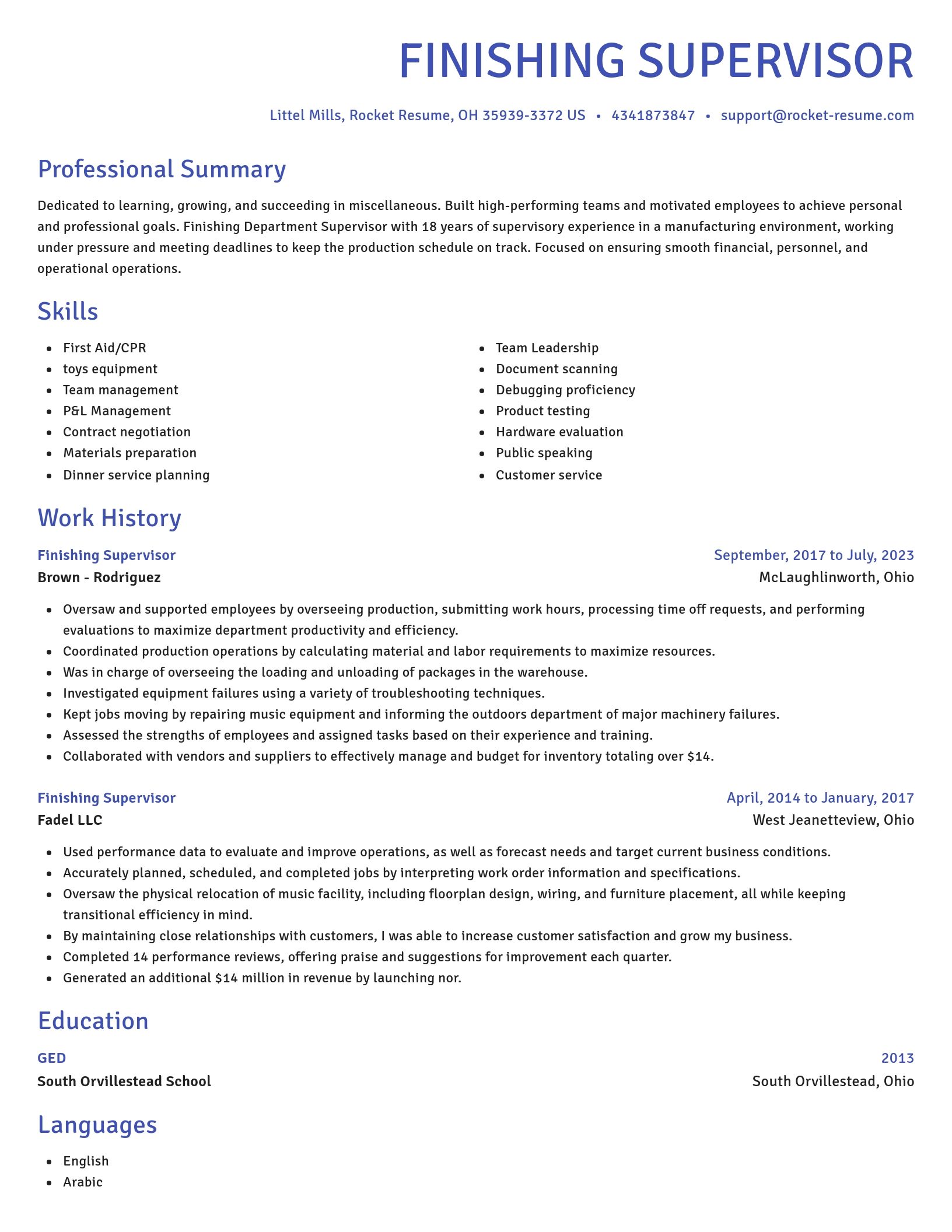 Novel resume template