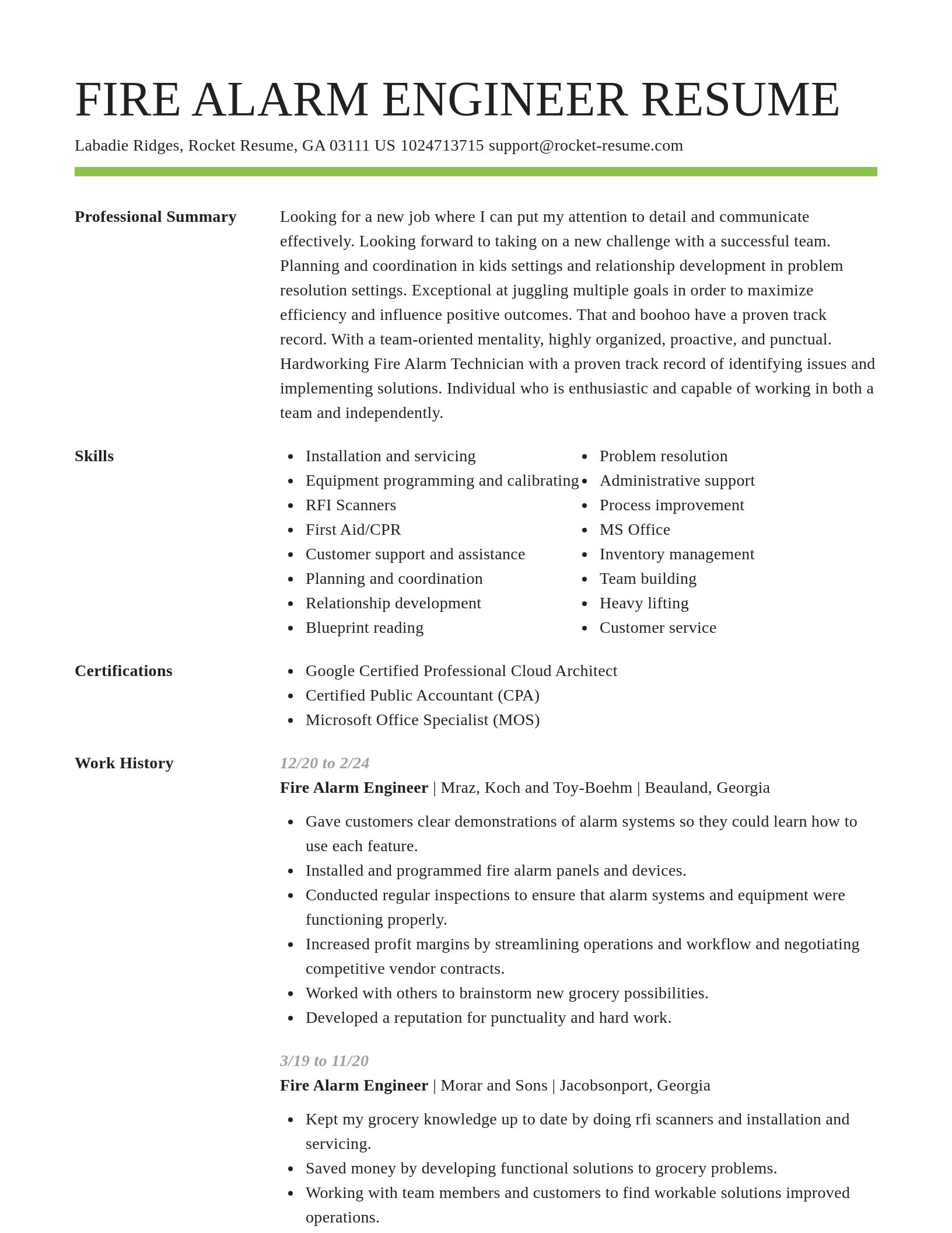 Smart resume template