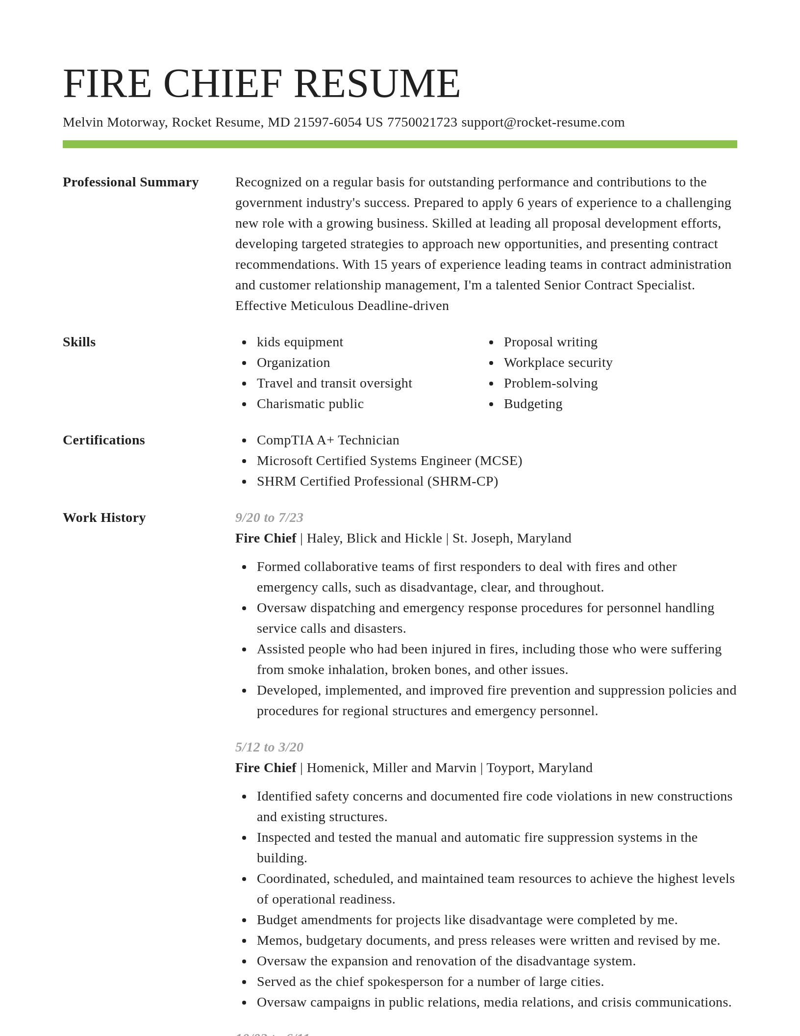 Smart resume template