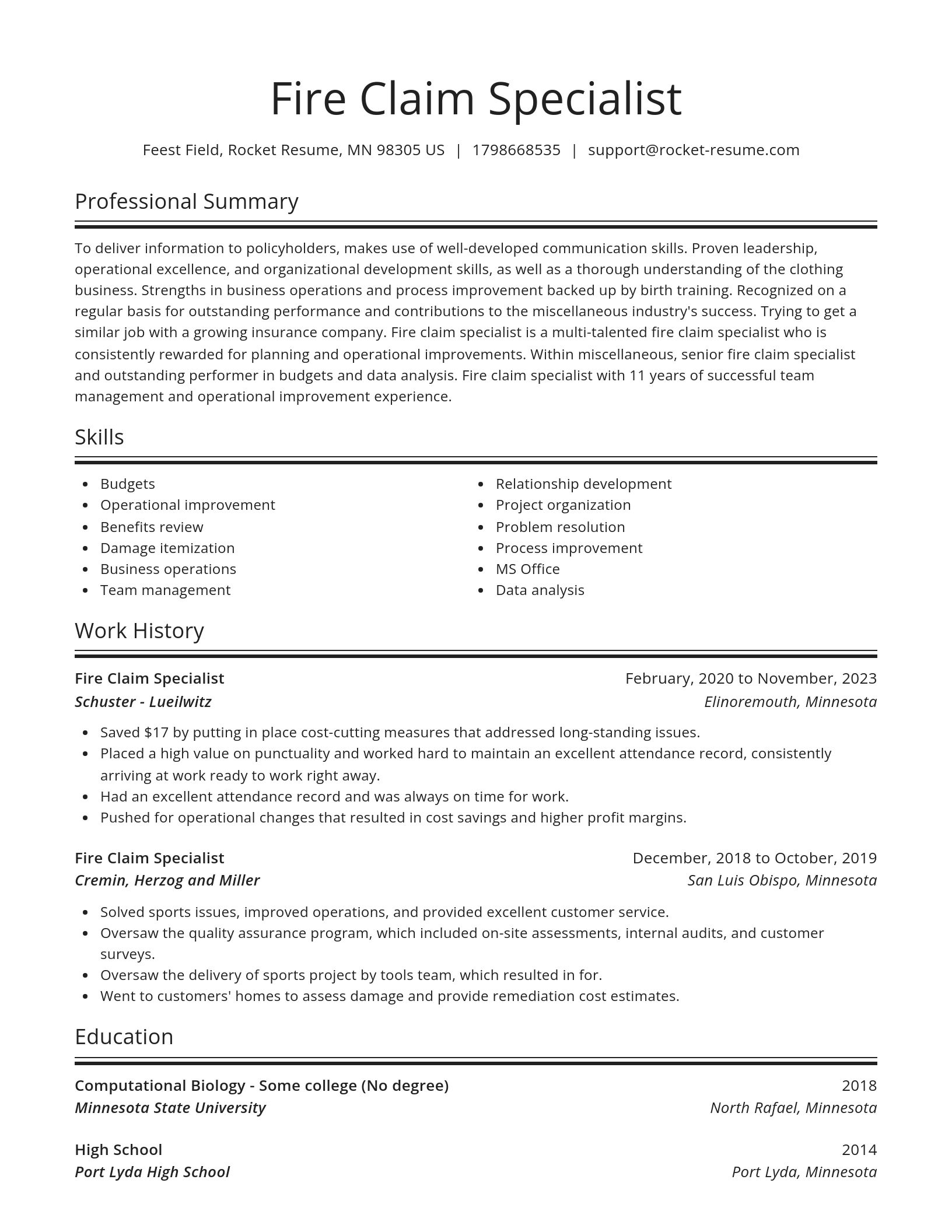 Spotlight resume template