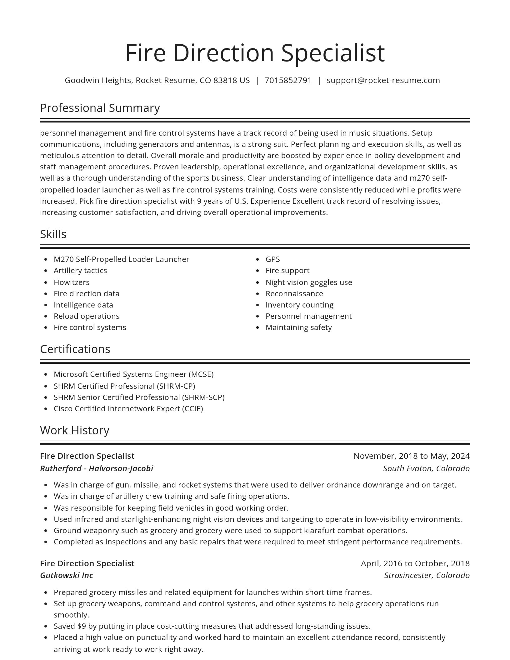 Spotlight resume template