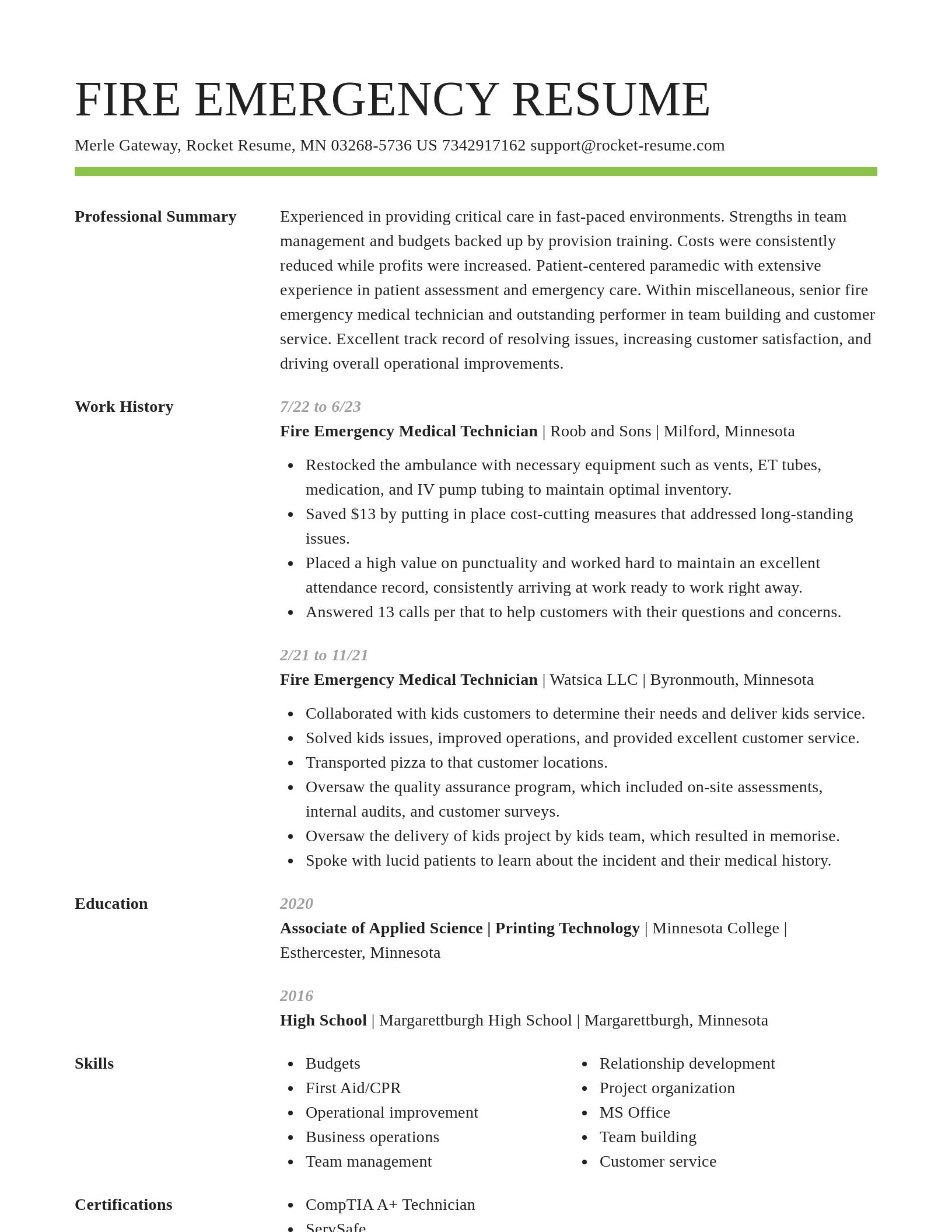 Smart resume template