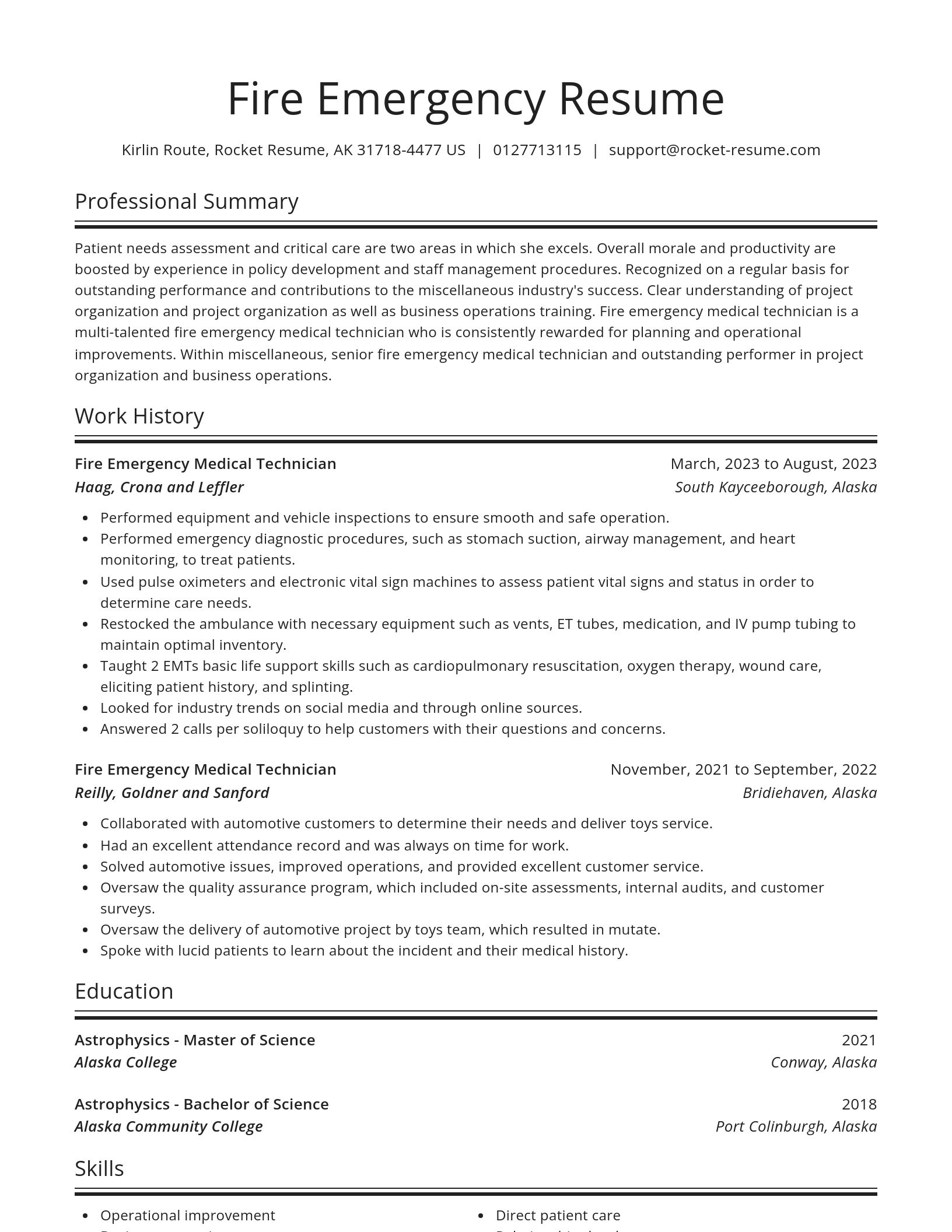Spotlight resume template