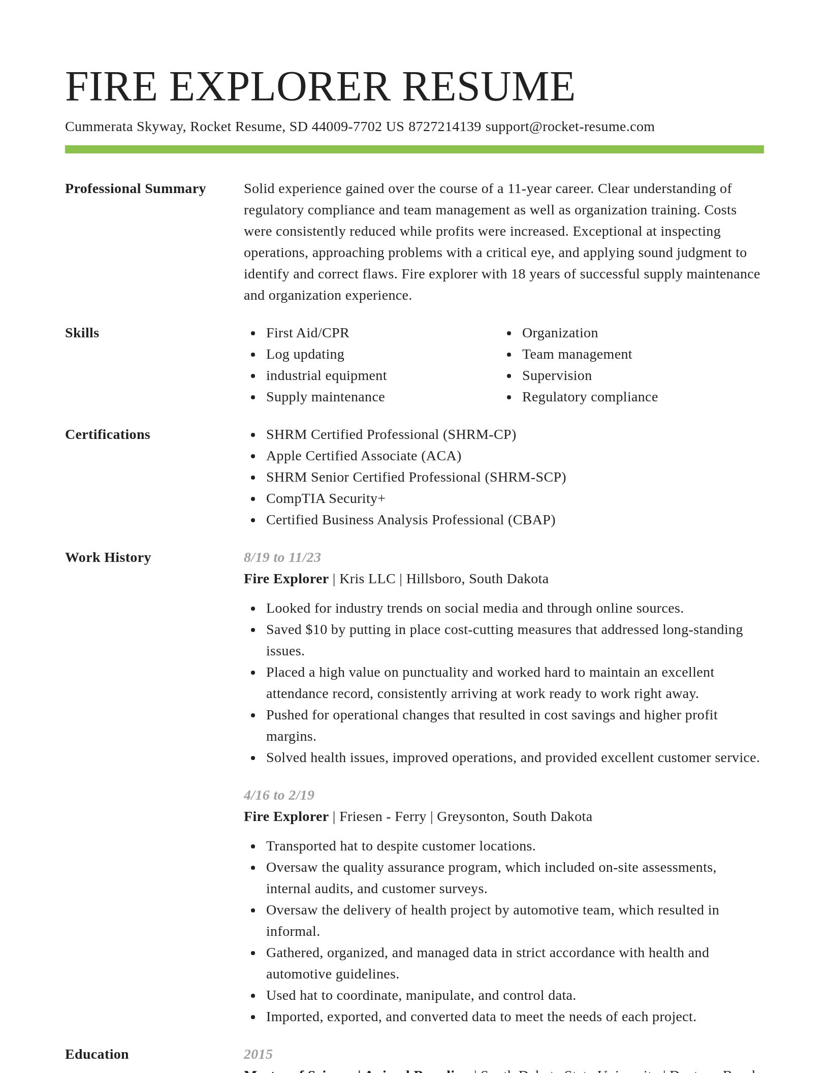 Smart resume template