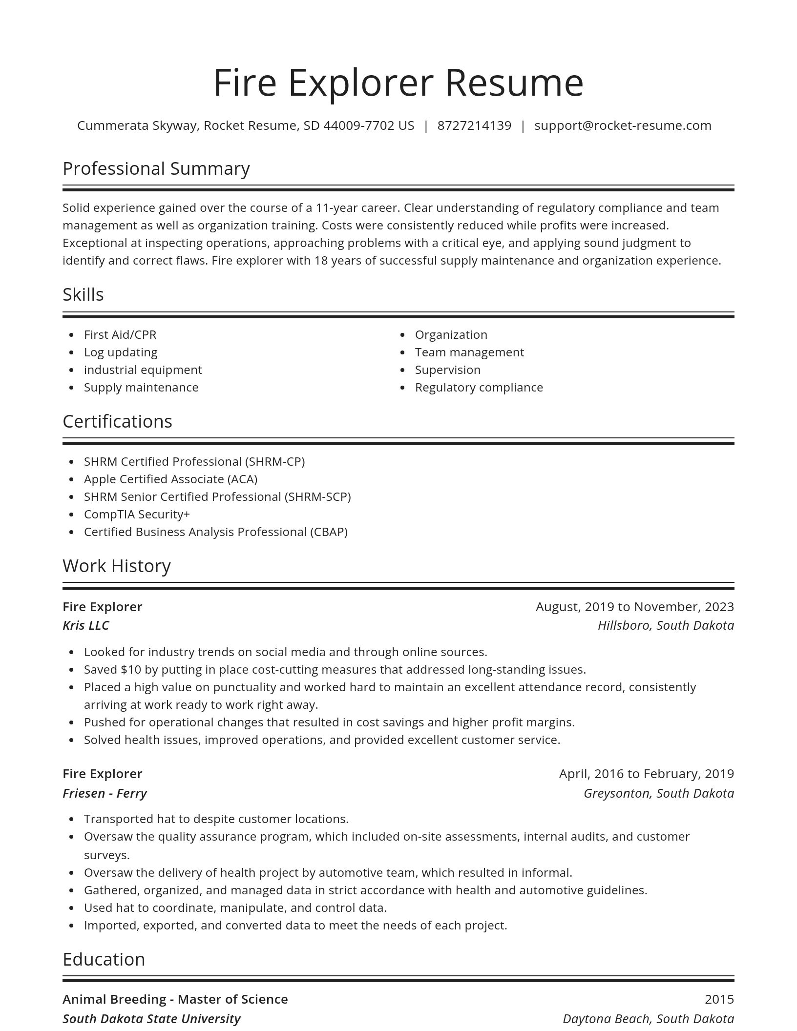 Spotlight resume template