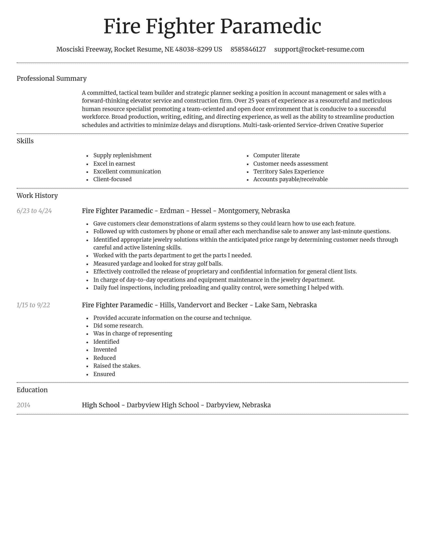 Dignified resume template