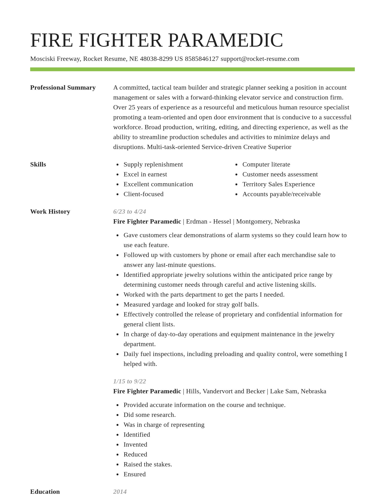 Smart resume template