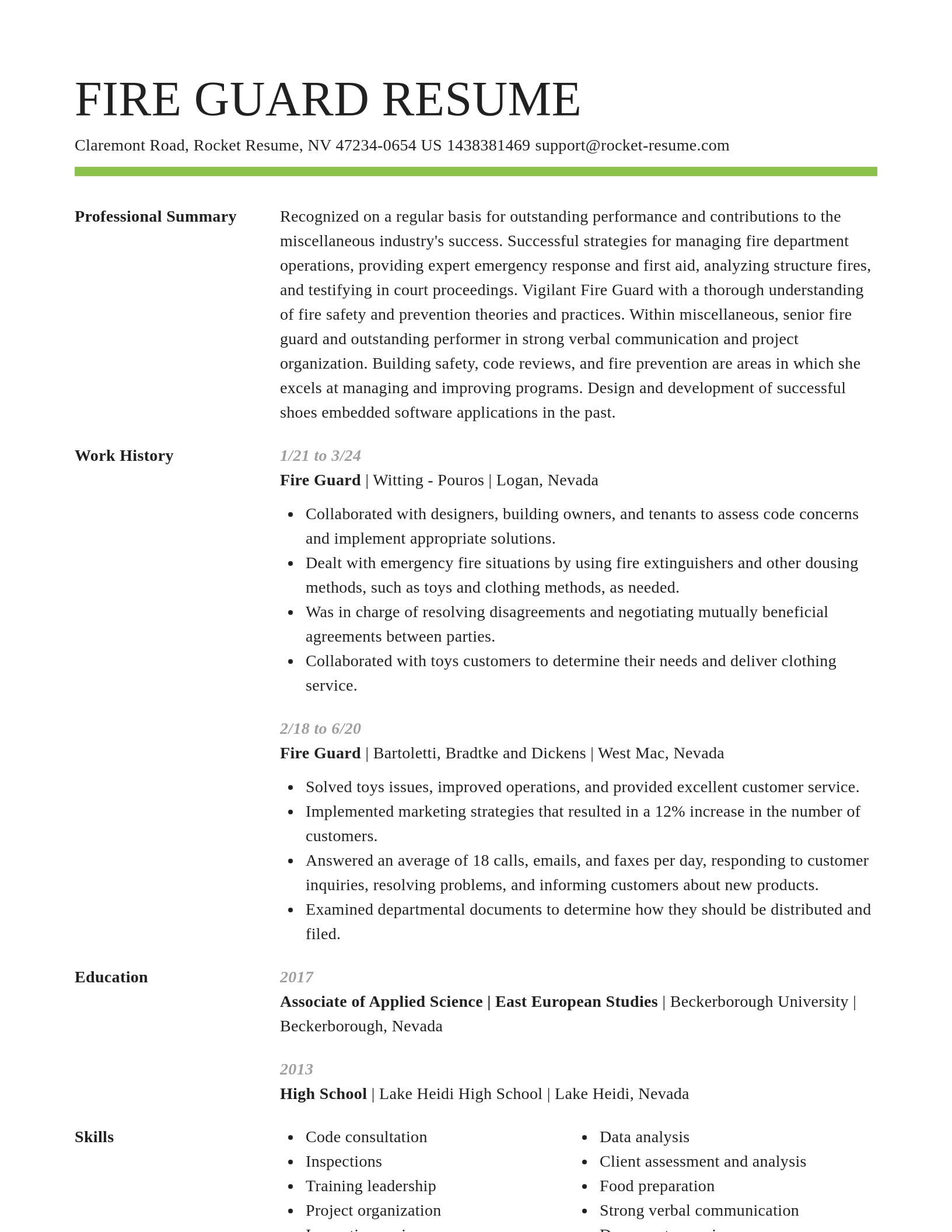 Smart resume template