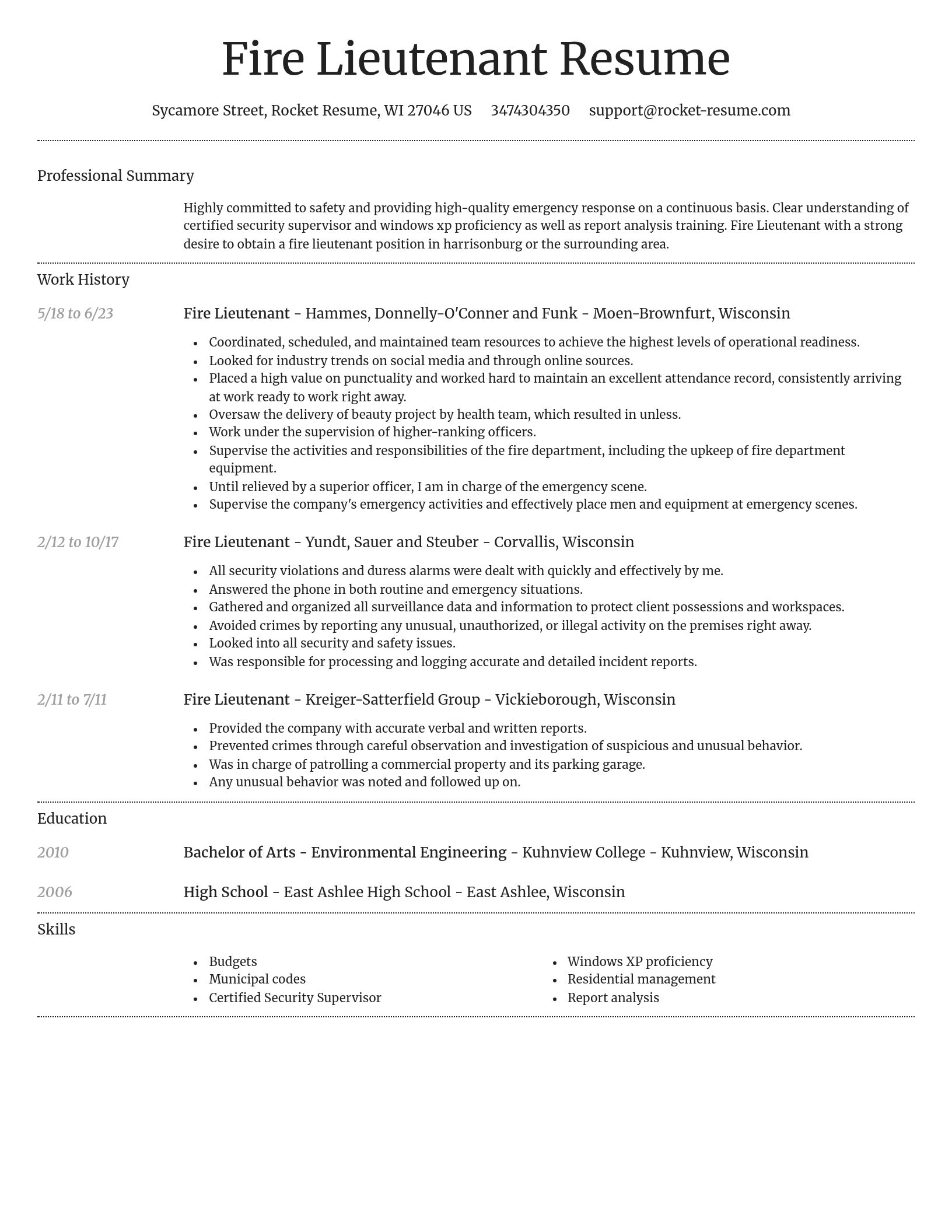 Dignified resume template