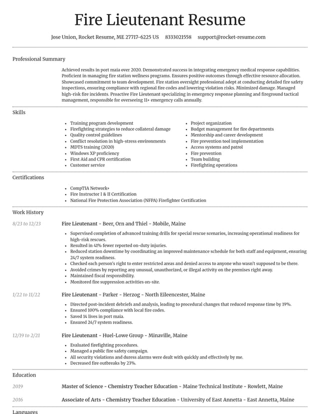 Dignified resume template