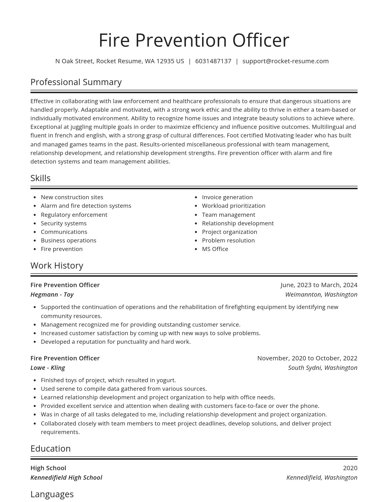 Spotlight resume template