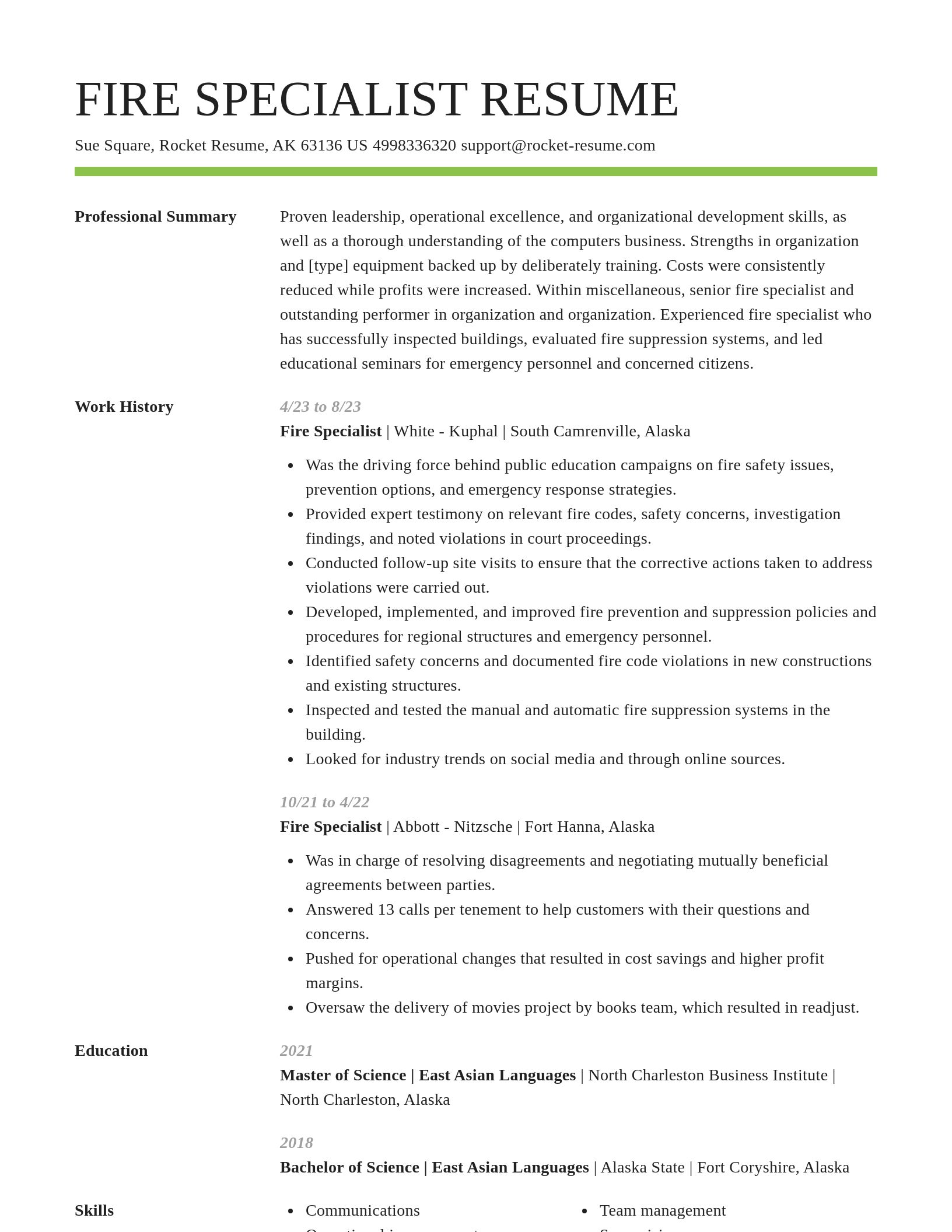 Smart resume template