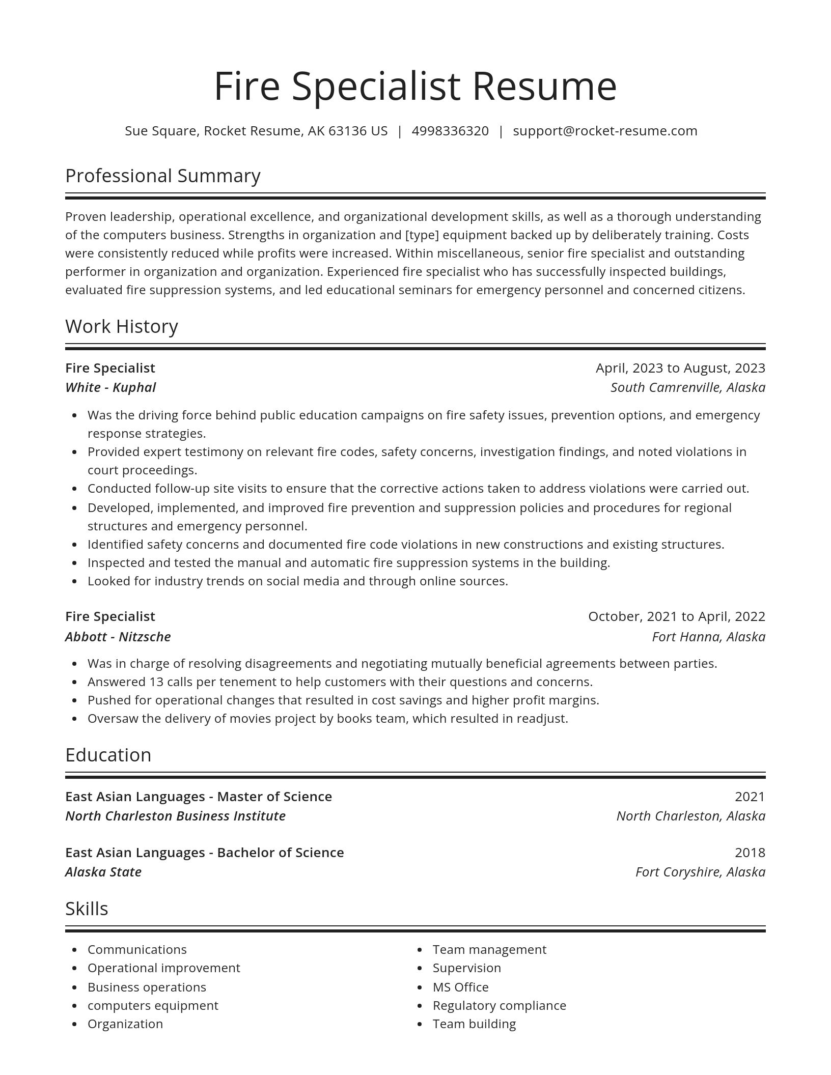 Spotlight resume template