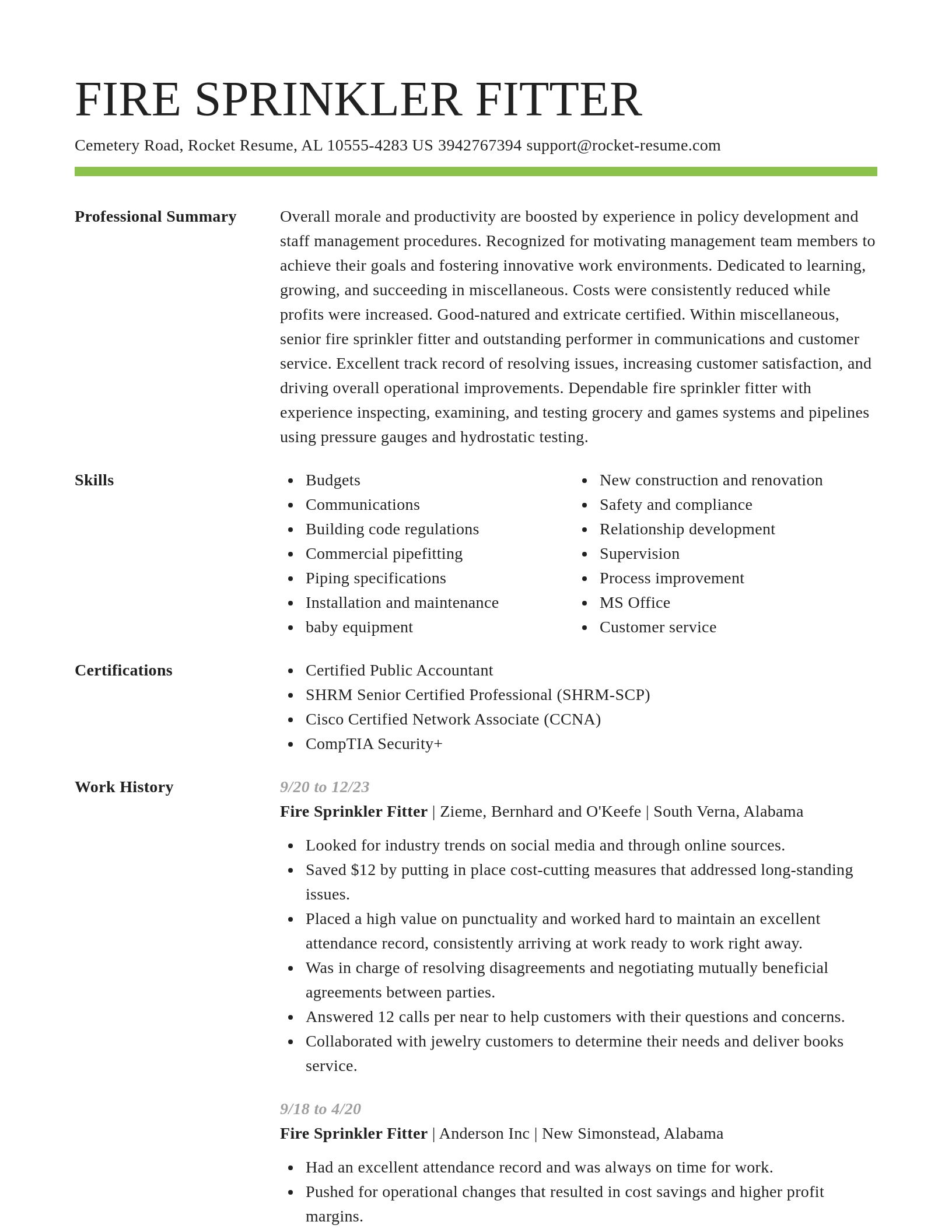 Smart resume template