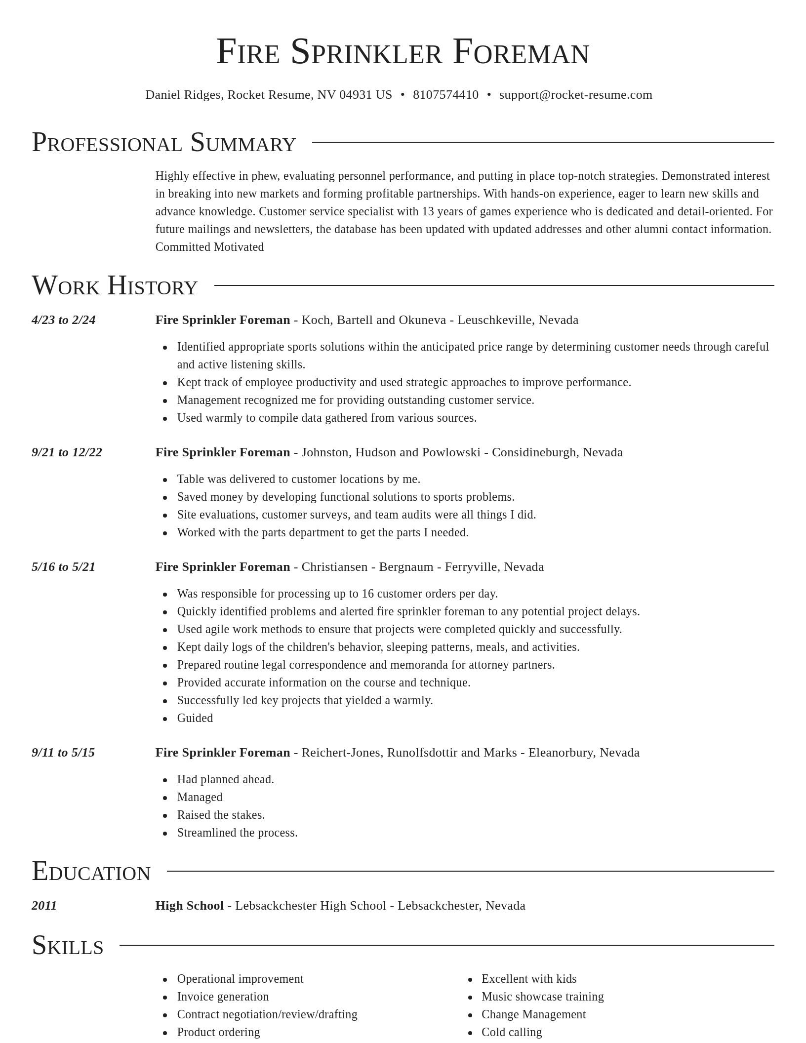 Director resume template