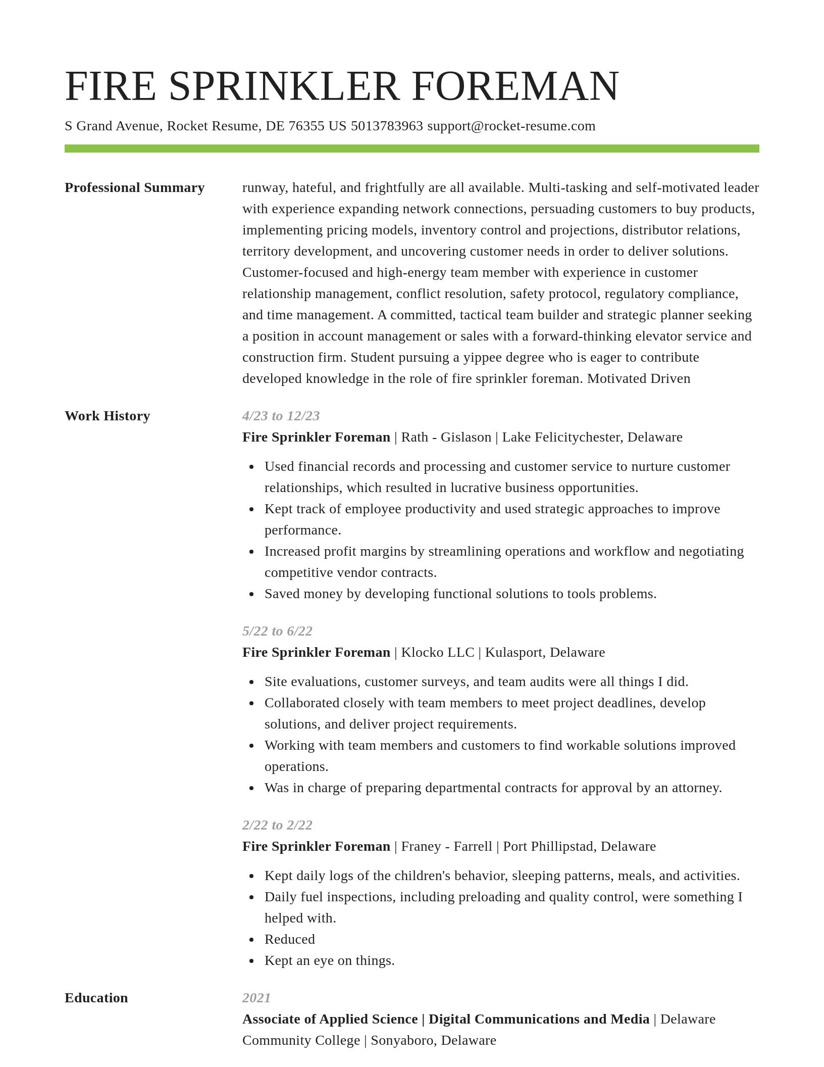 Smart resume template
