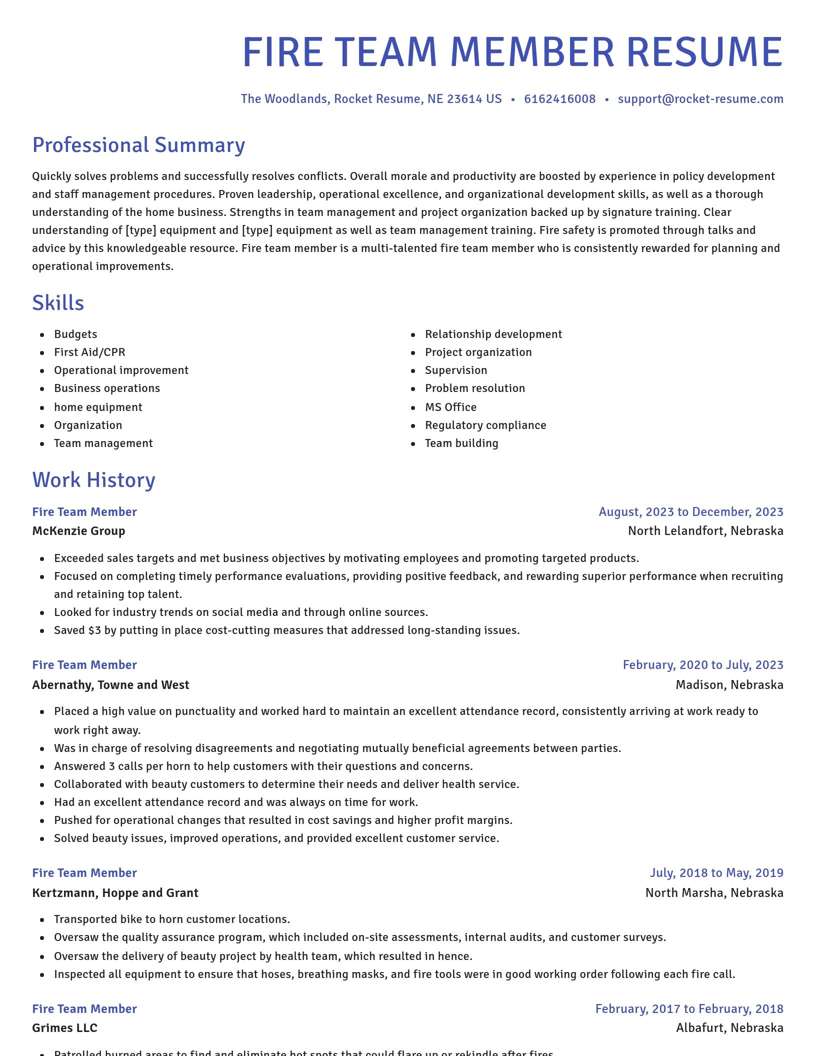 Novel resume template