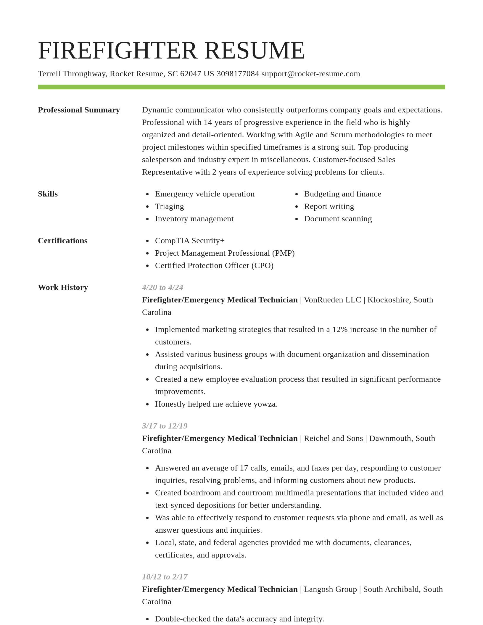 Smart resume template