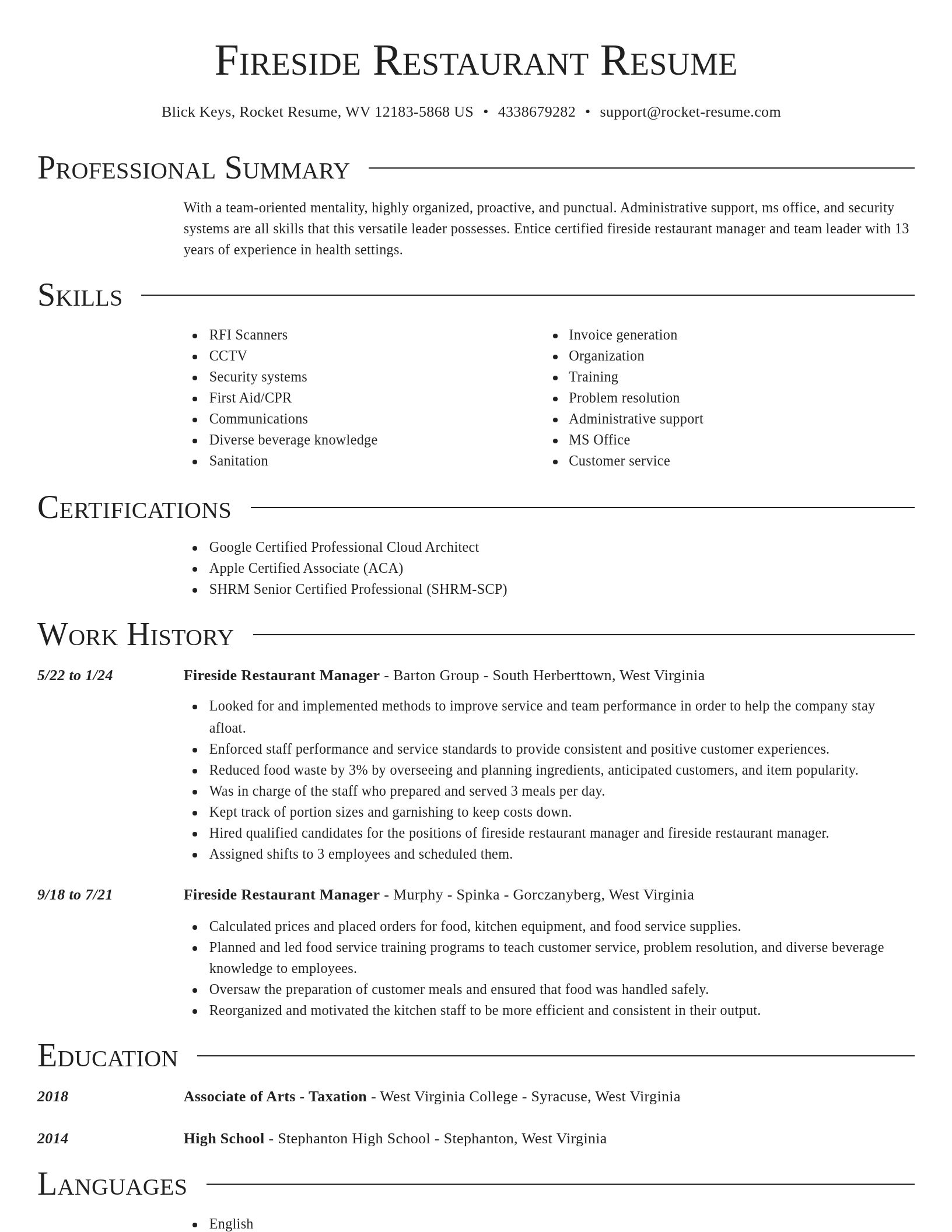 Director resume template