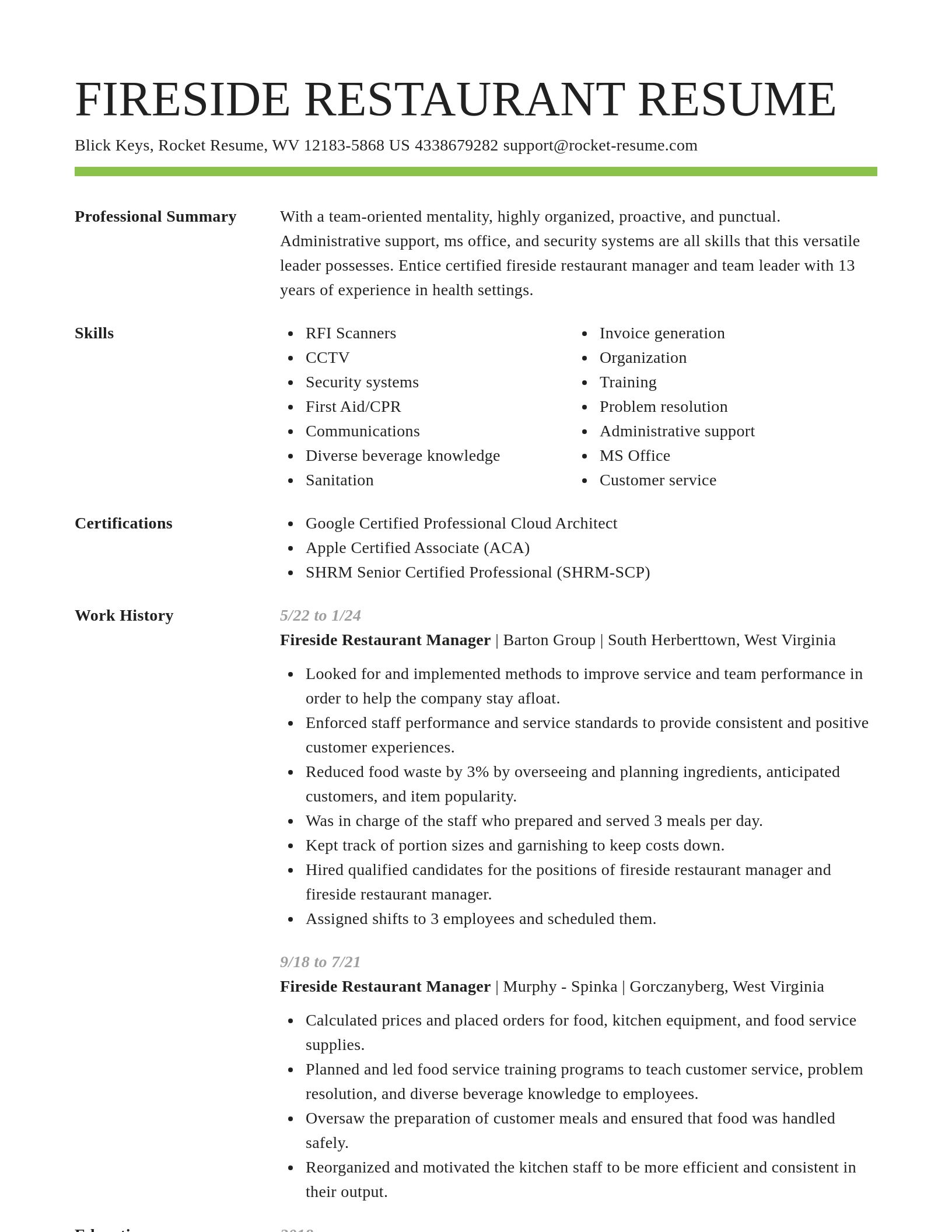 Smart resume template