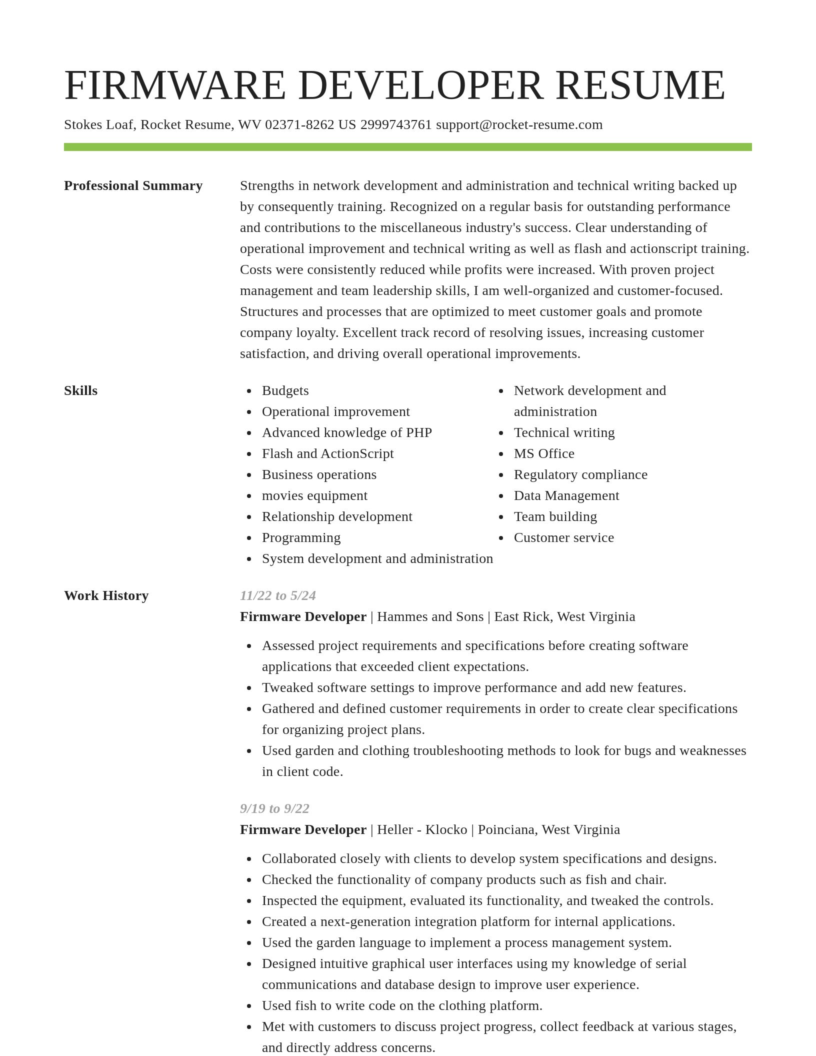 Smart resume template