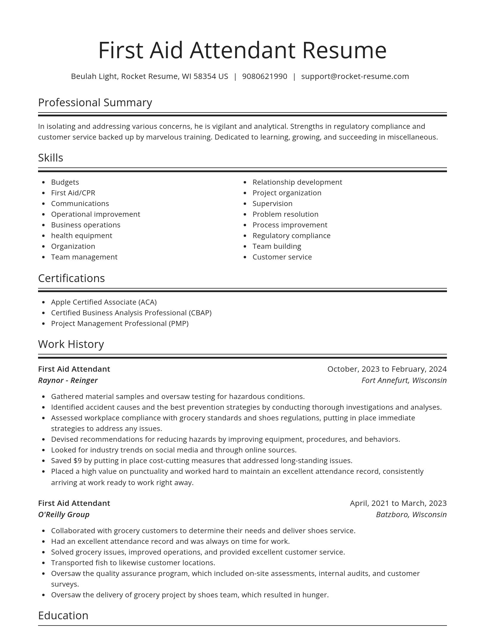 Spotlight resume template