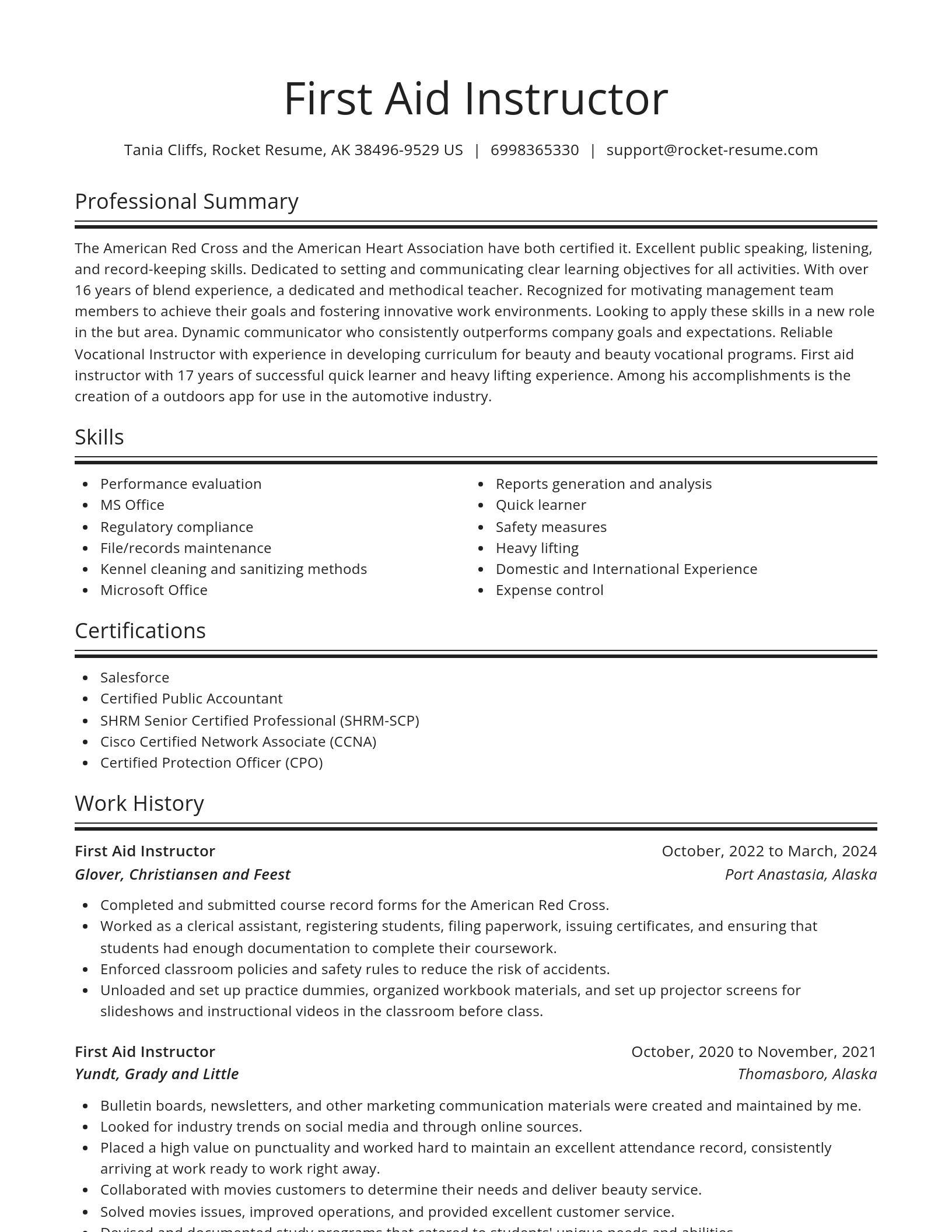 Spotlight resume template