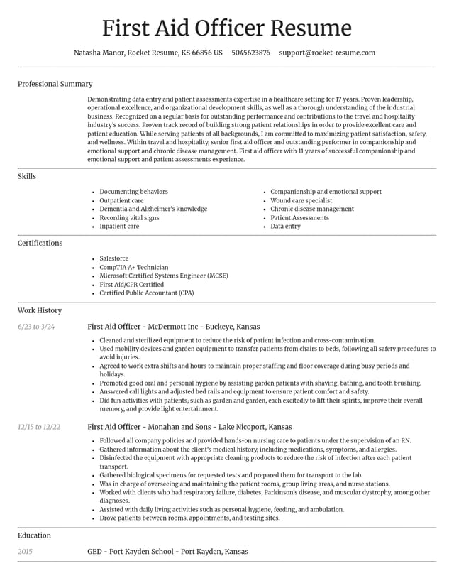 Dignified resume template