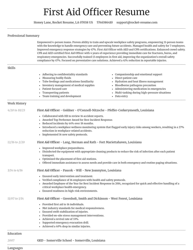 Dignified resume template