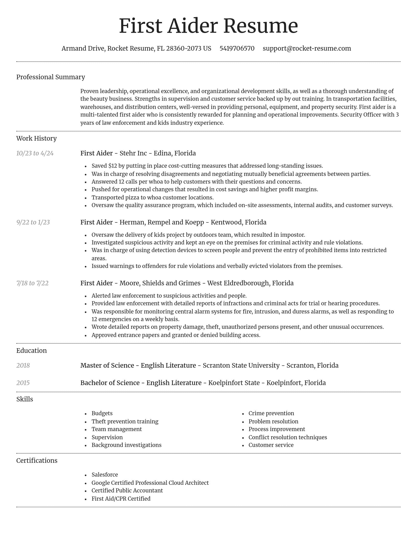 Dignified resume template