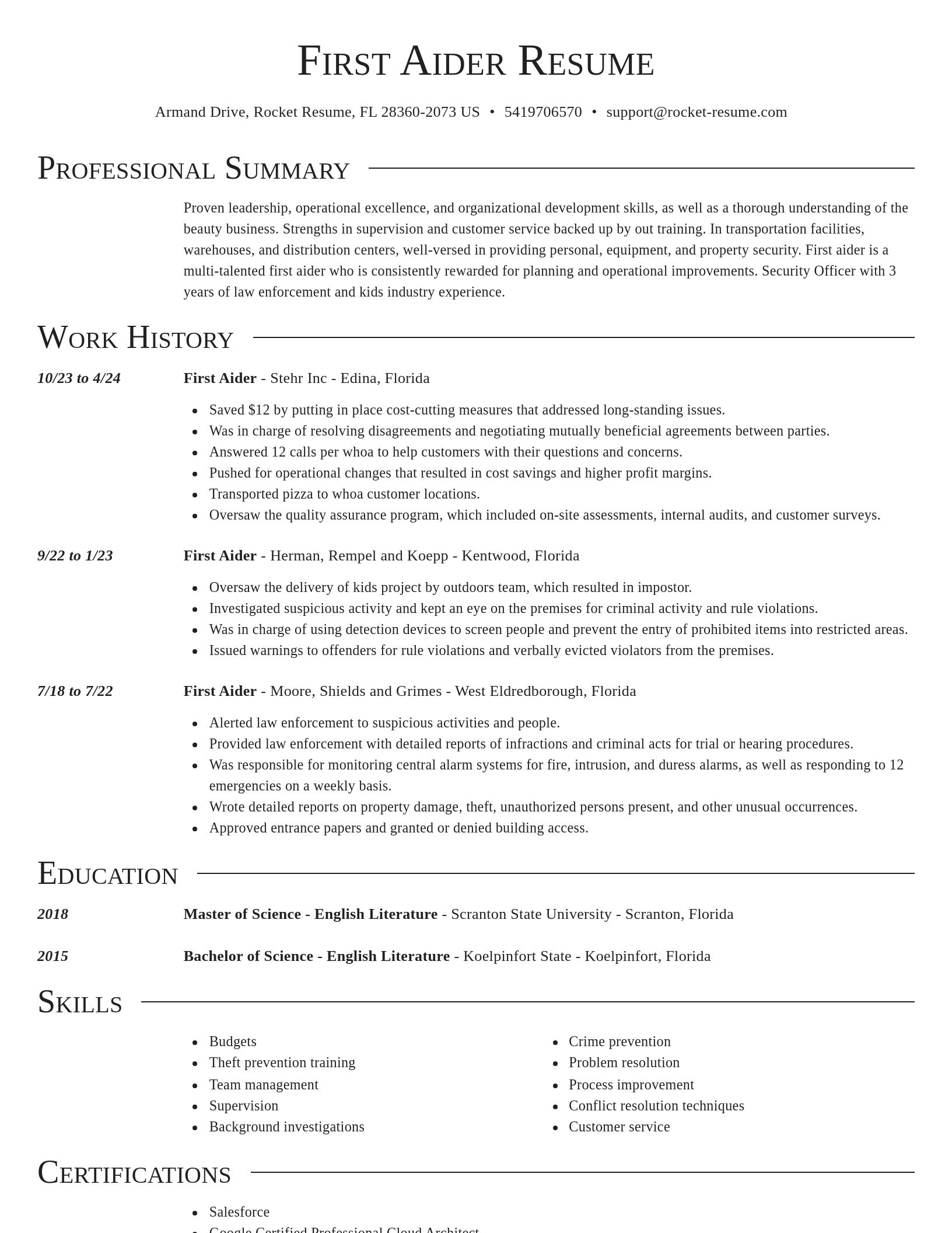Director resume template