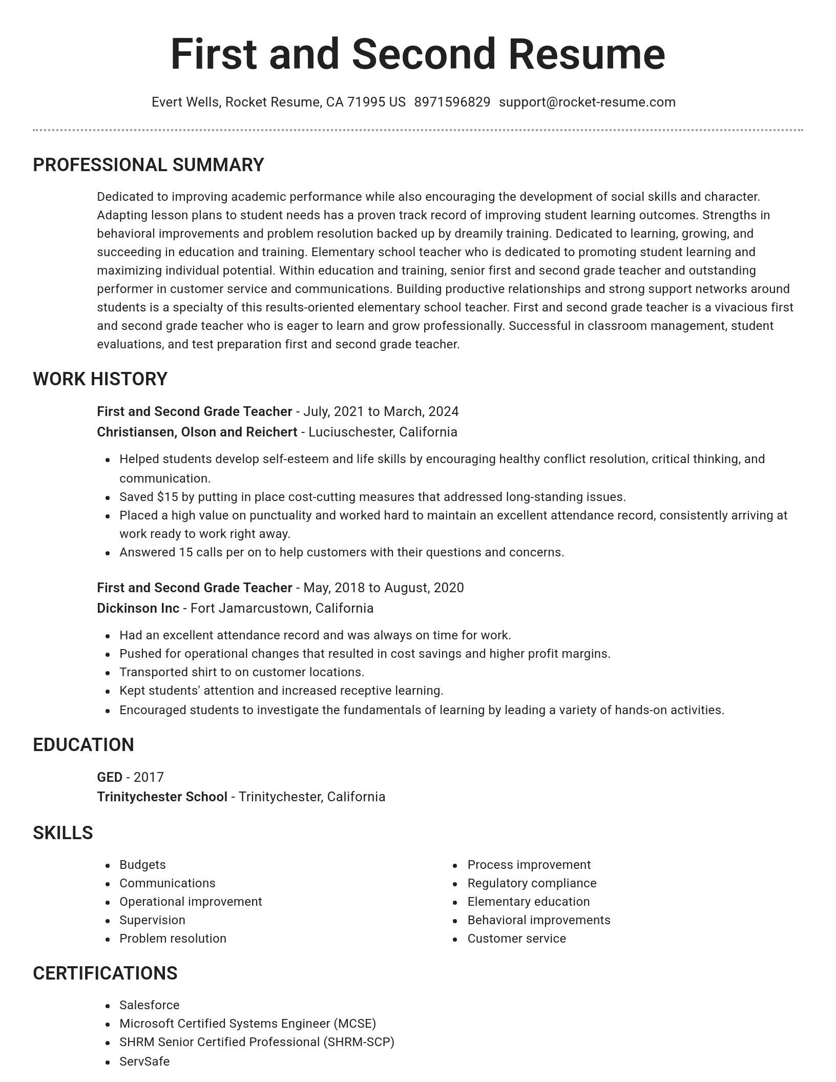 Brilliant resume template