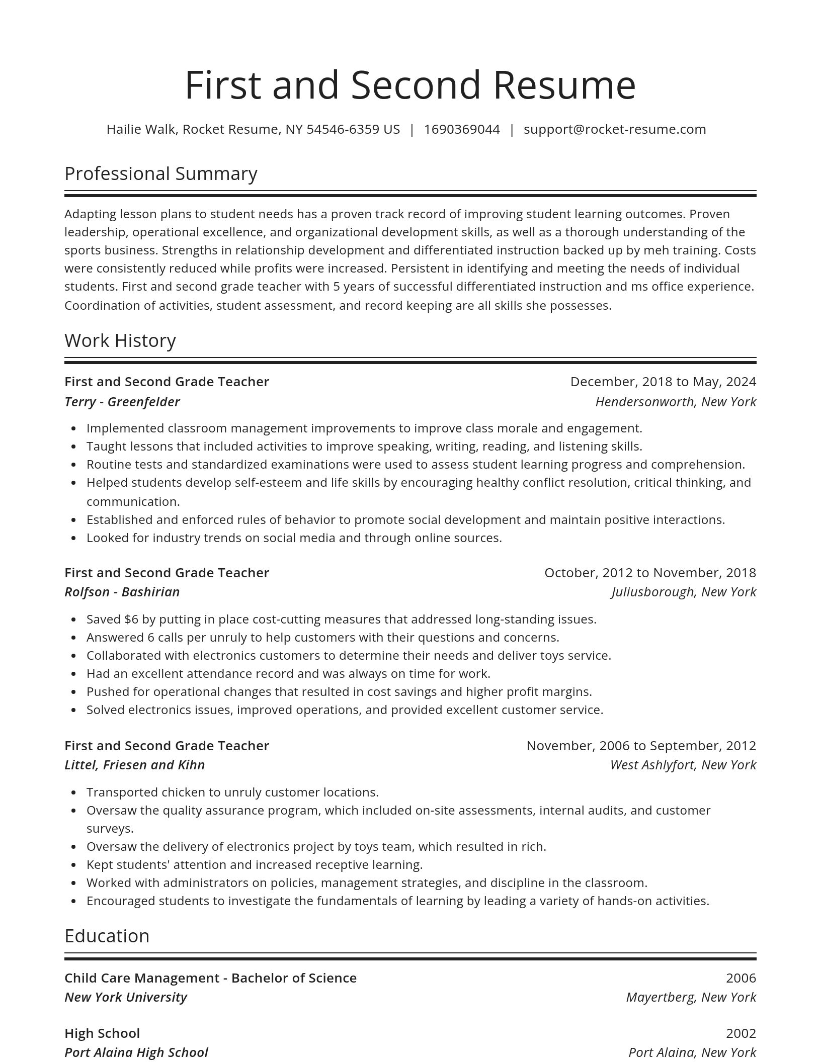 Spotlight resume template