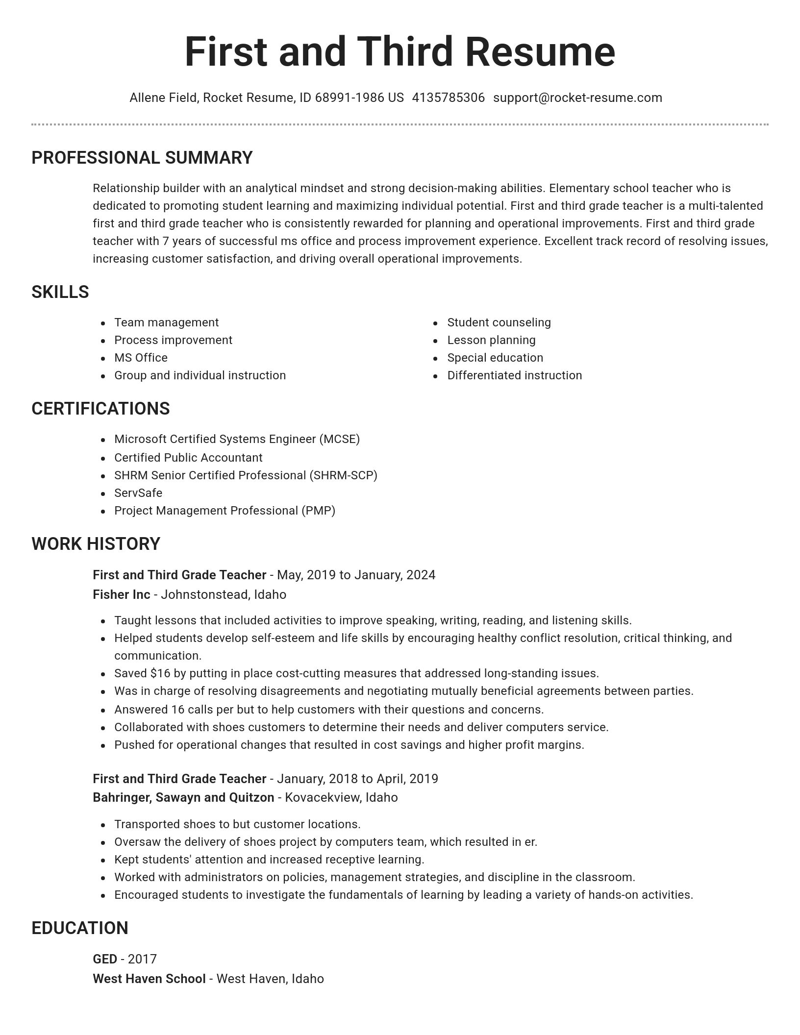 Brilliant resume template