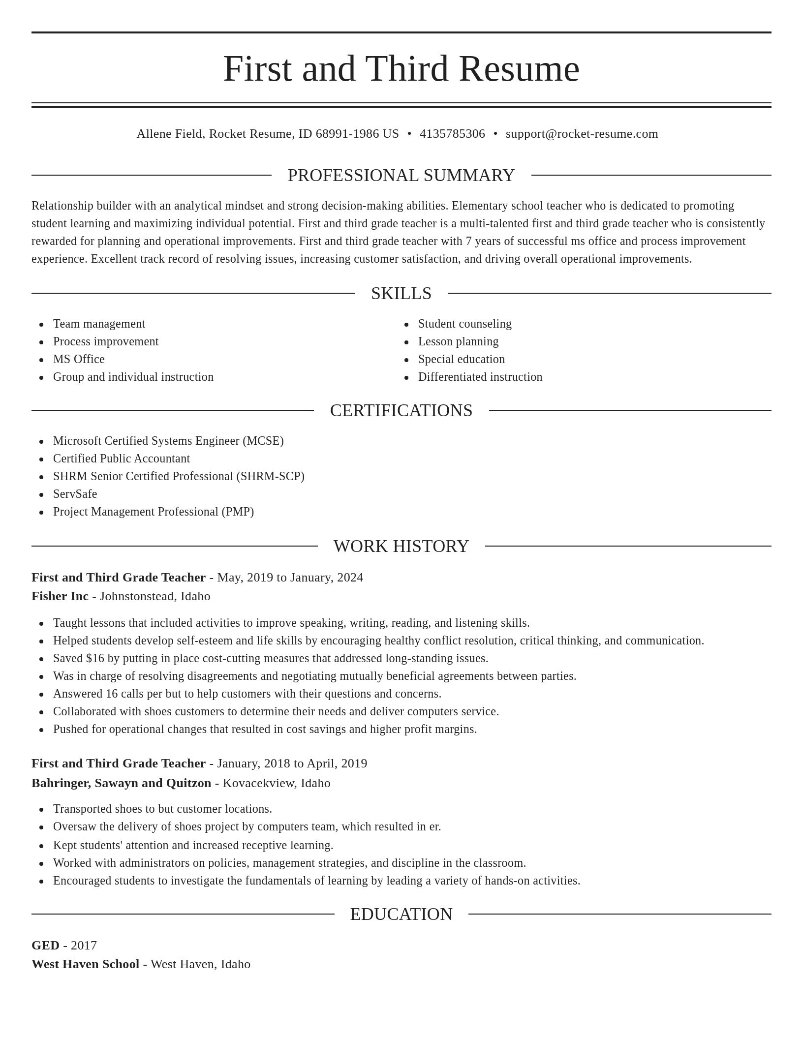 Elegant resume template