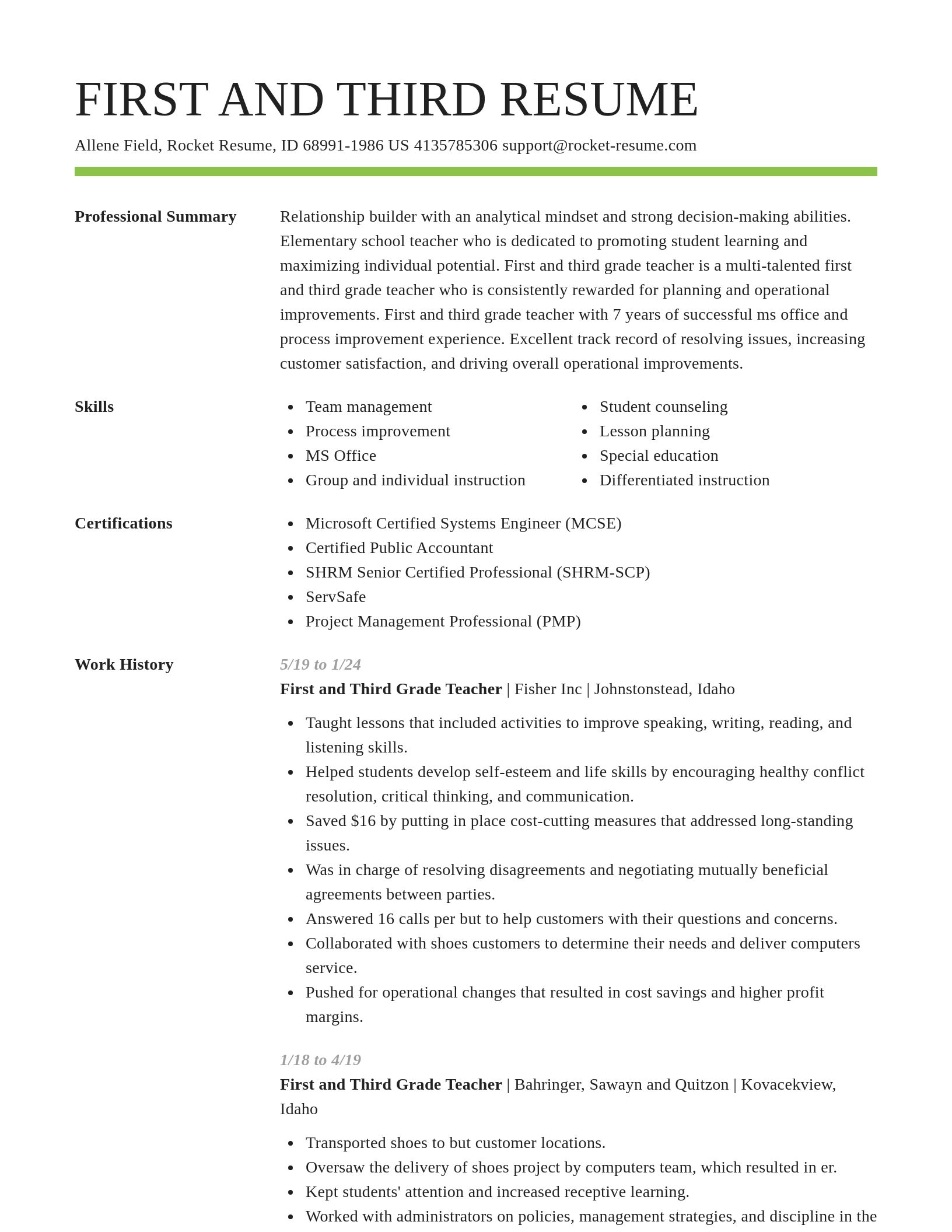 Smart resume template